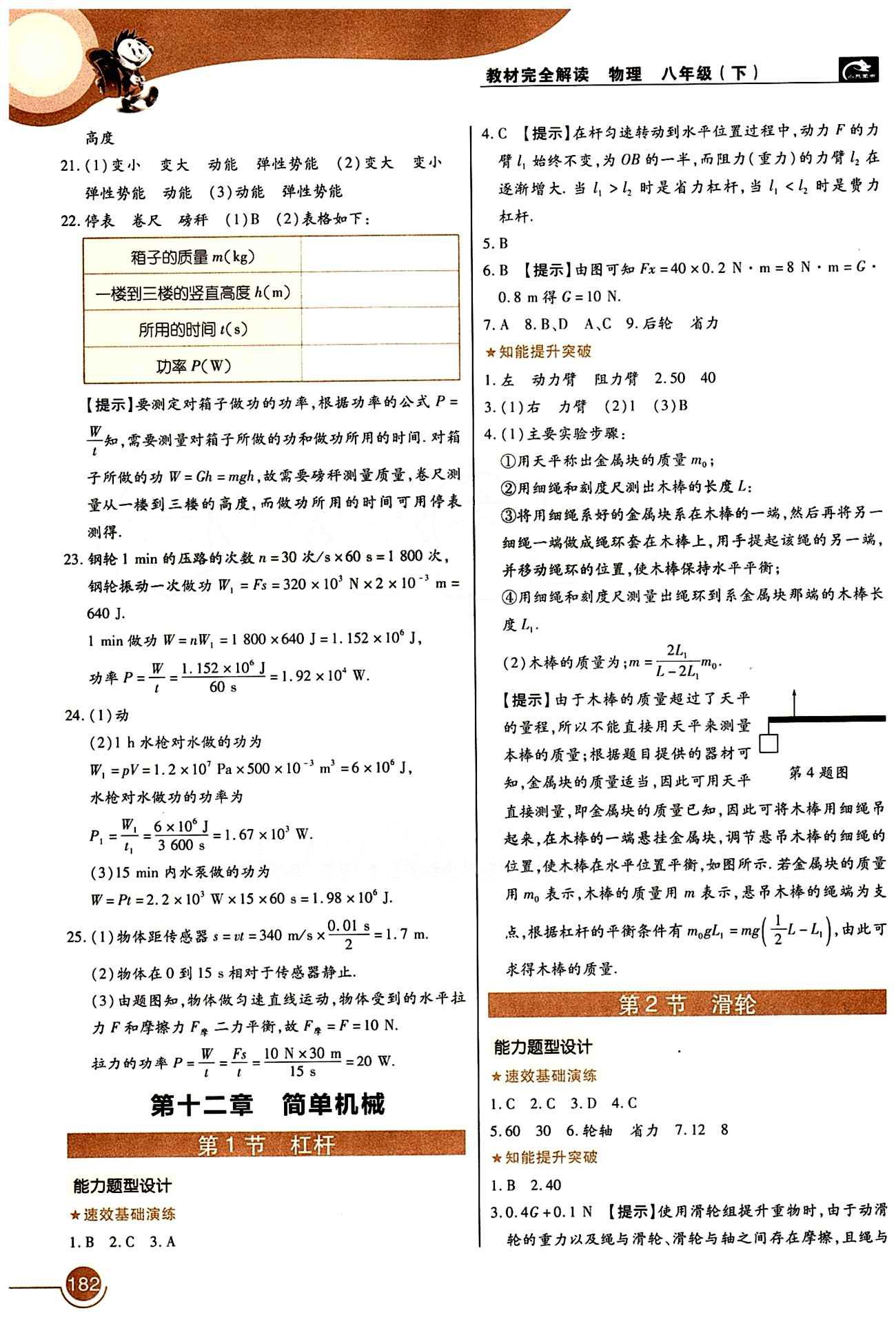 教材完全解讀 王后雄學(xué)案八年級(jí)下物理中國(guó)青年出版社 第十二章　簡(jiǎn)單機(jī)械 [1]