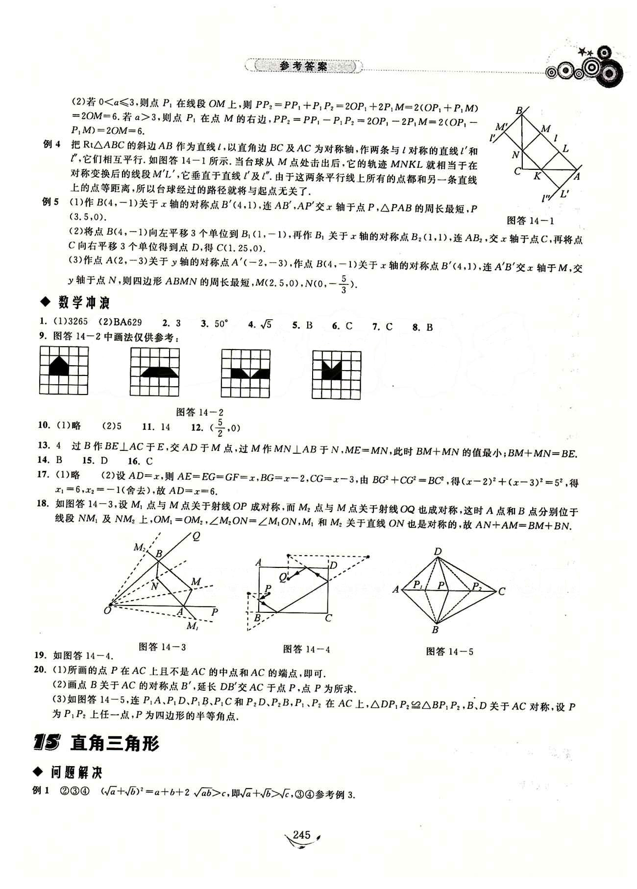 探究應(yīng)用新思維八年級下數(shù)學(xué)湖北人民出版社 參考答案14-28 [2]