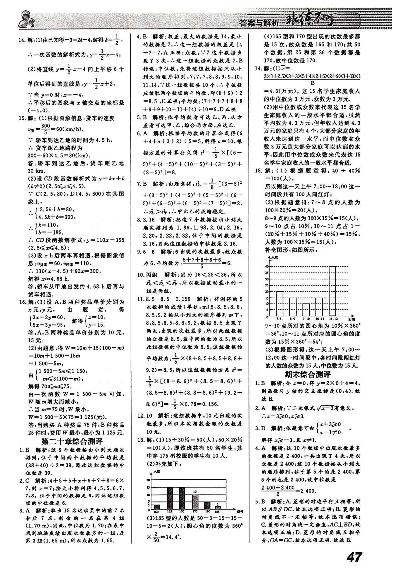 2015 課堂導學 課時作業(yè) 非練不可八年級下數學寧波出版社 課時作業(yè) [15]