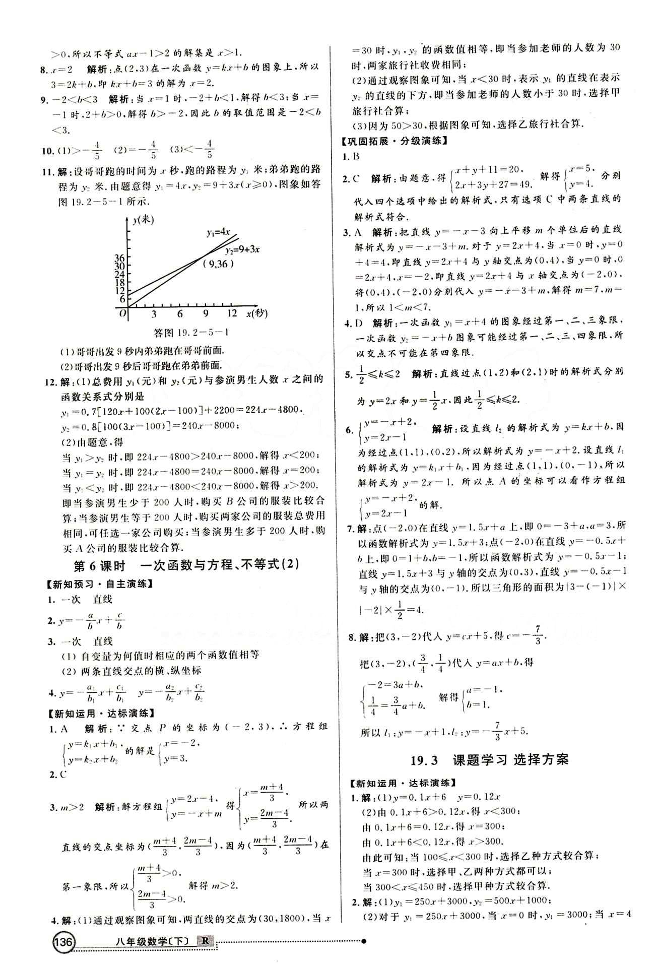 2015 练出好成绩 高效课时训练八年级下数学延边大学出版社 课课过关区 [19]