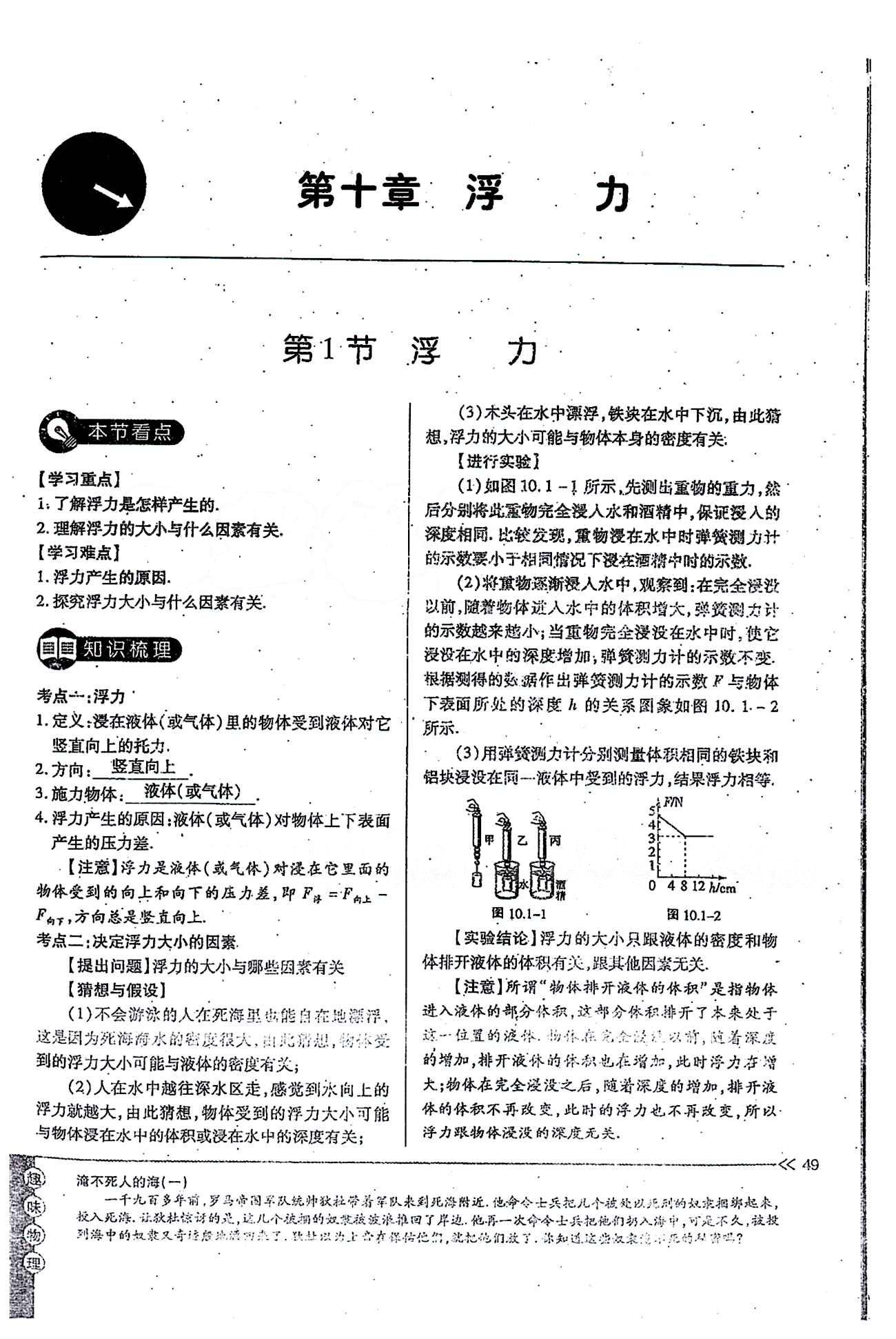 一課一練創(chuàng)新練習(xí)八年級(jí)下物理江西人民出版社 第十章　浮力 [1]