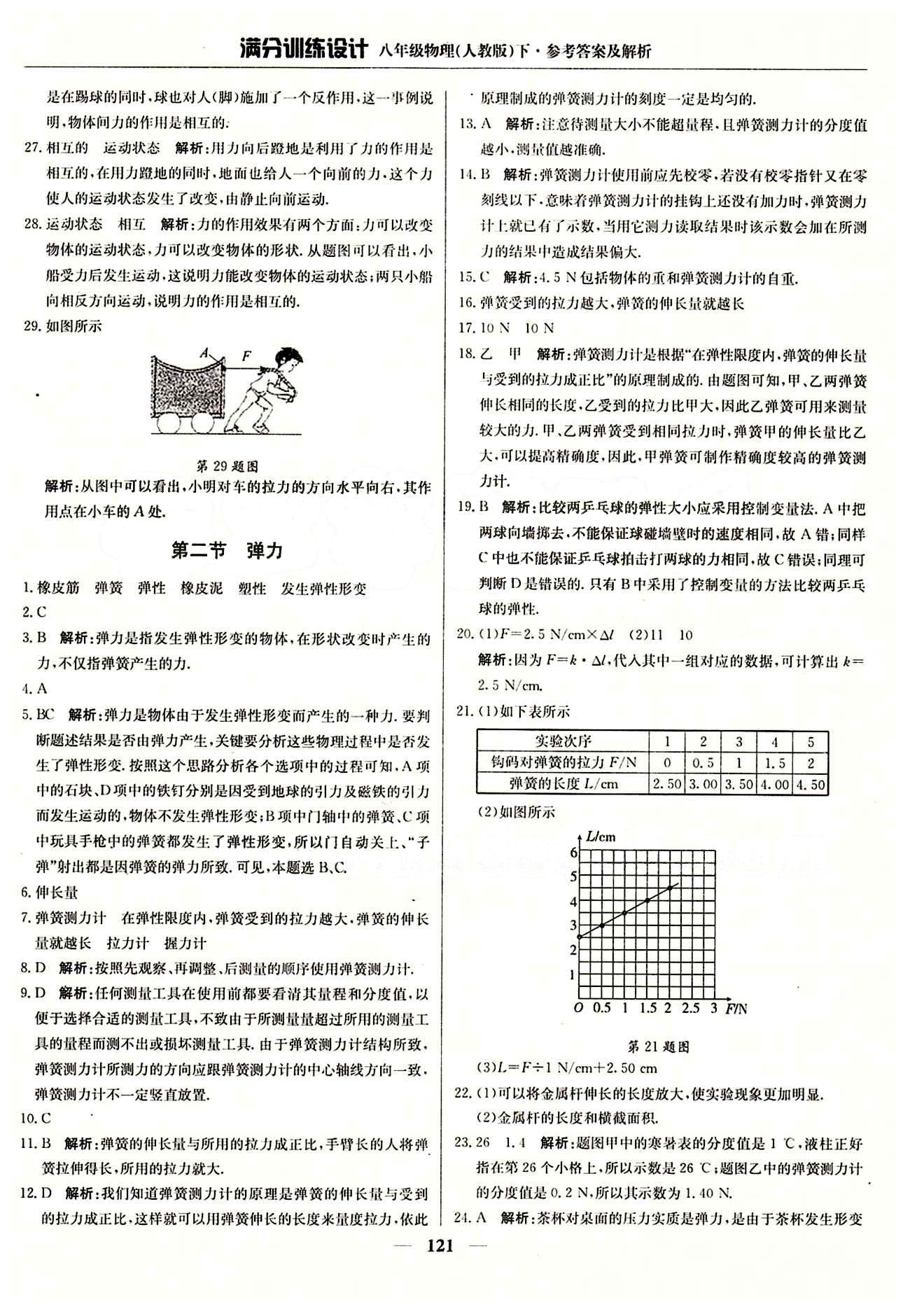 滿分訓練設(shè)計八年級下物理北京教育出版社 第七章　力 [2]