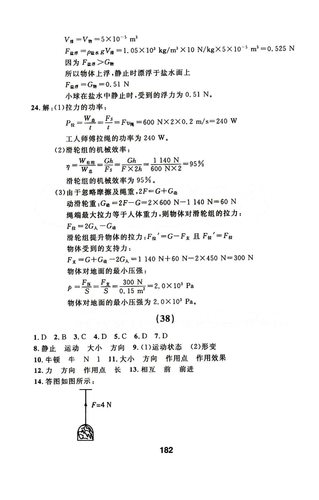 2015年春 試題優(yōu)化課堂同步物理 8八年級物理下配人教版 誠成教育八年級下延邊人民出版社 25-57 [17]