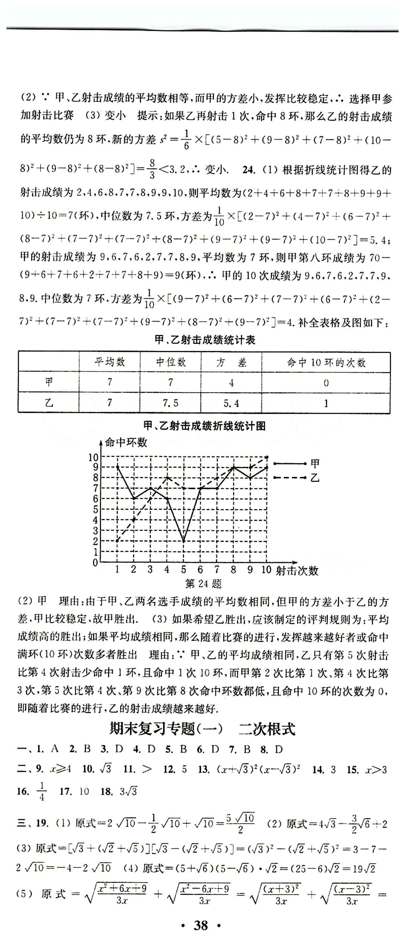 2015 通城学典 活页检测卷八年级下数学延边大学出版社 期末复习专题 [1]