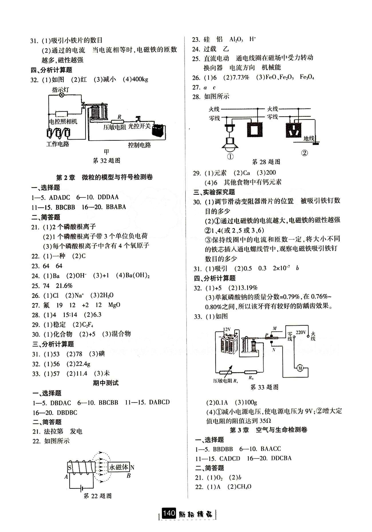 2015勵耘書業(yè) 勵耘新同步八年級下其他延邊人民出版社 活頁參考答案 [2]