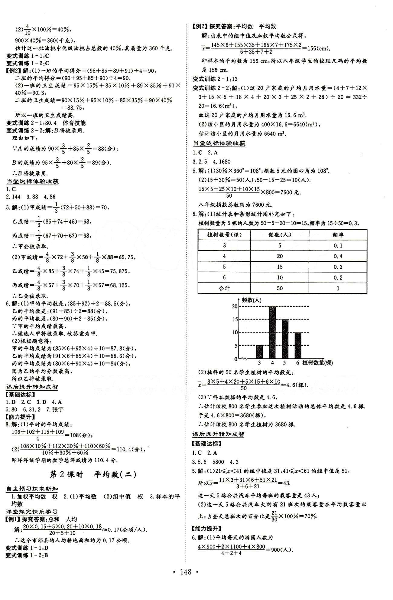 2015 初中同步學(xué)習(xí) 導(dǎo)與練 導(dǎo)學(xué)探究案八年級(jí)下數(shù)學(xué)四川大學(xué)出版社 第二十章　數(shù)據(jù)的分析 [2]