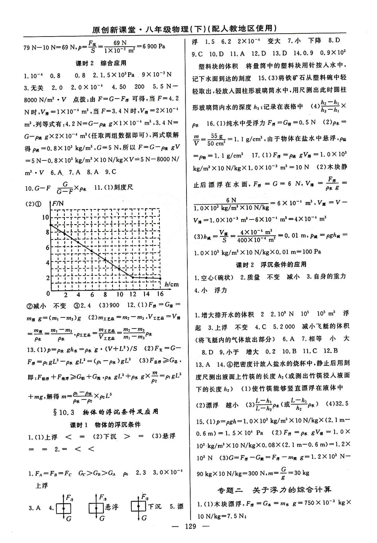 2015原创 新课堂八年级下物理新疆青少年出版社 第十章　浮力 [1]