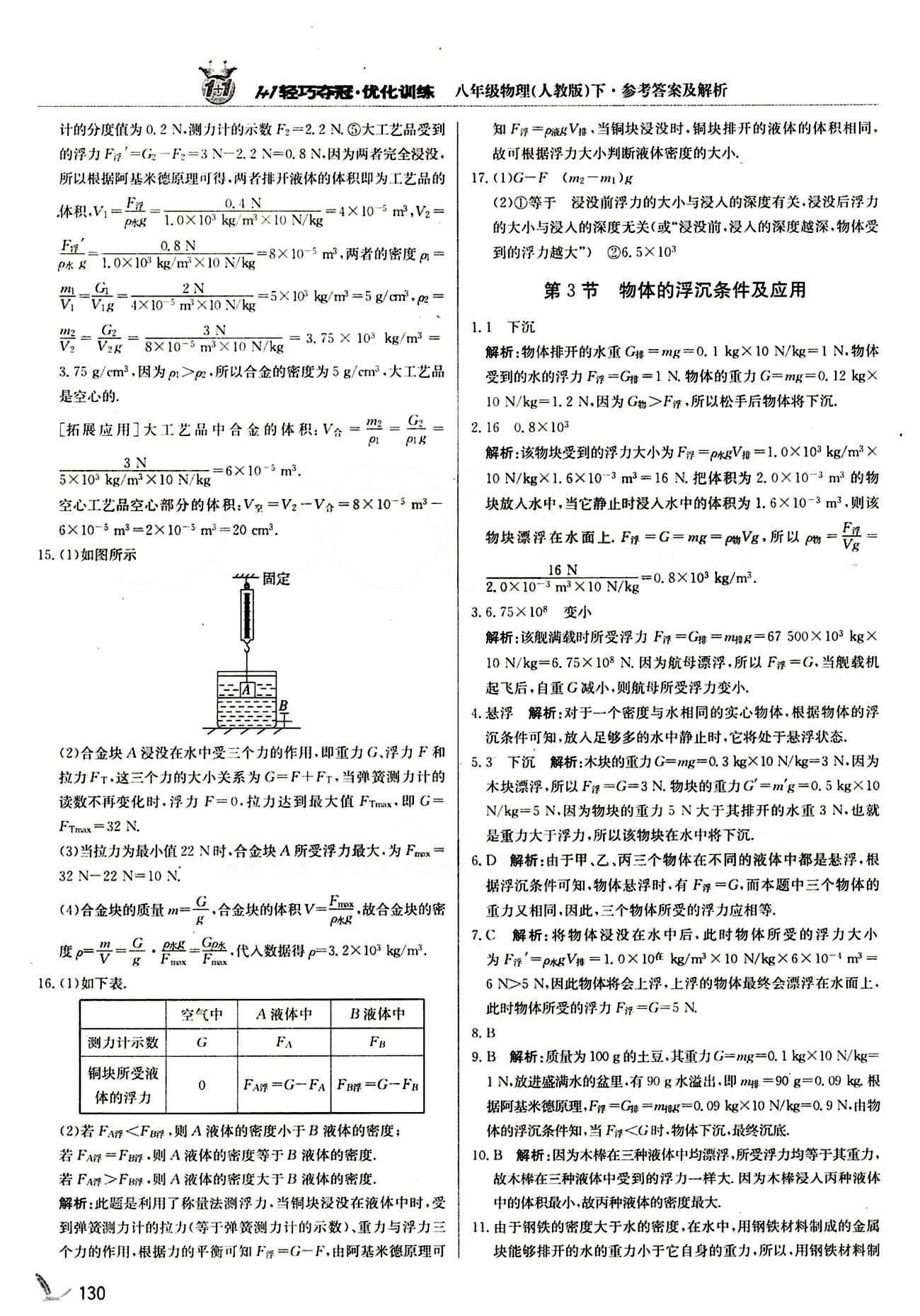 1+1輕巧奪冠優(yōu)化訓(xùn)練八年級下物理北京教育出版社 第十章　浮力 [3]