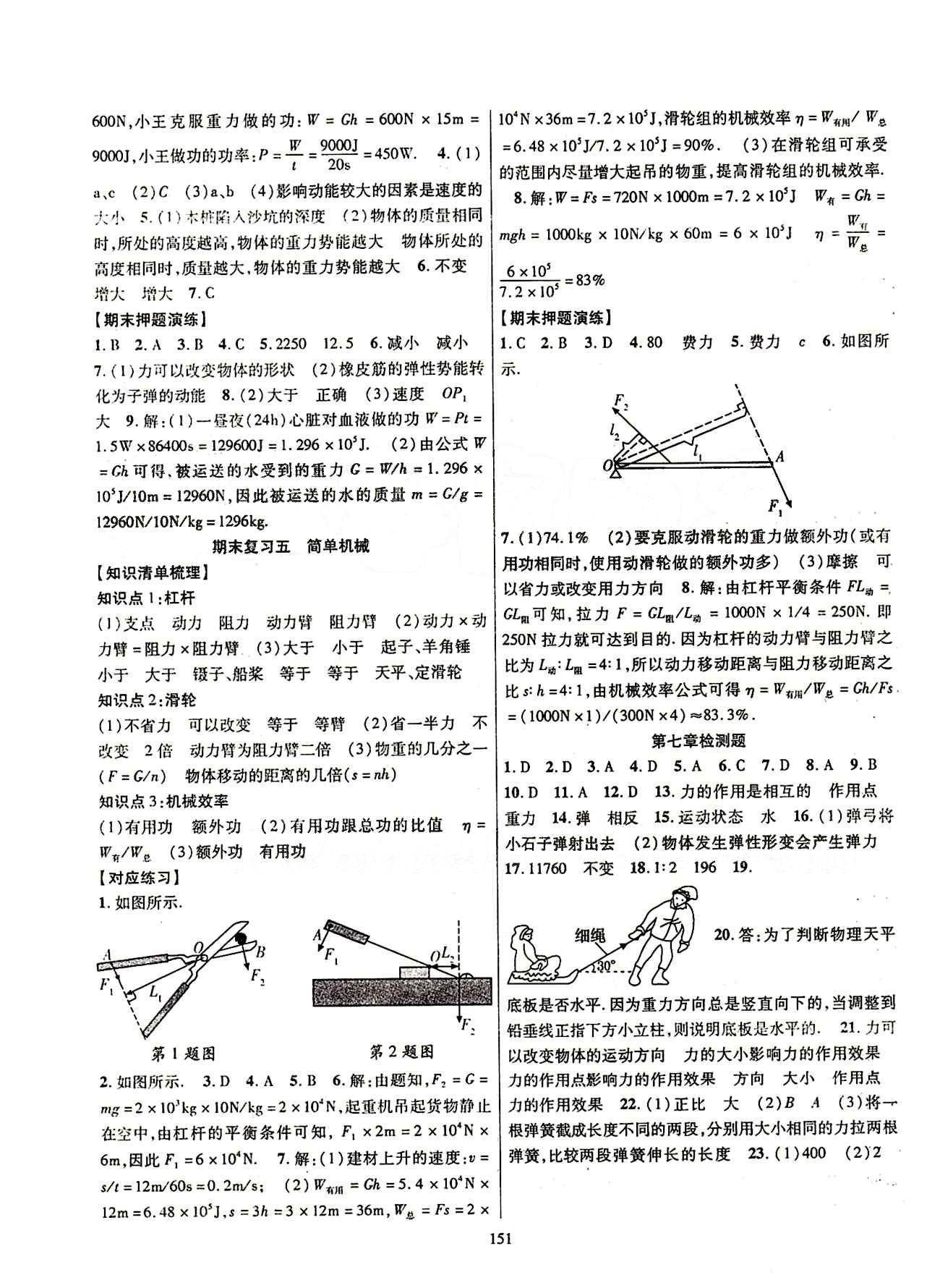 2015年課時(shí)掌控八年級(jí)物理下冊(cè)人教版 期末復(fù)習(xí) [3]