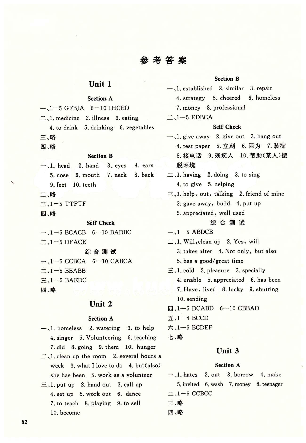 2015英語作業(yè)本八年級下人教版 參考答案 [1]