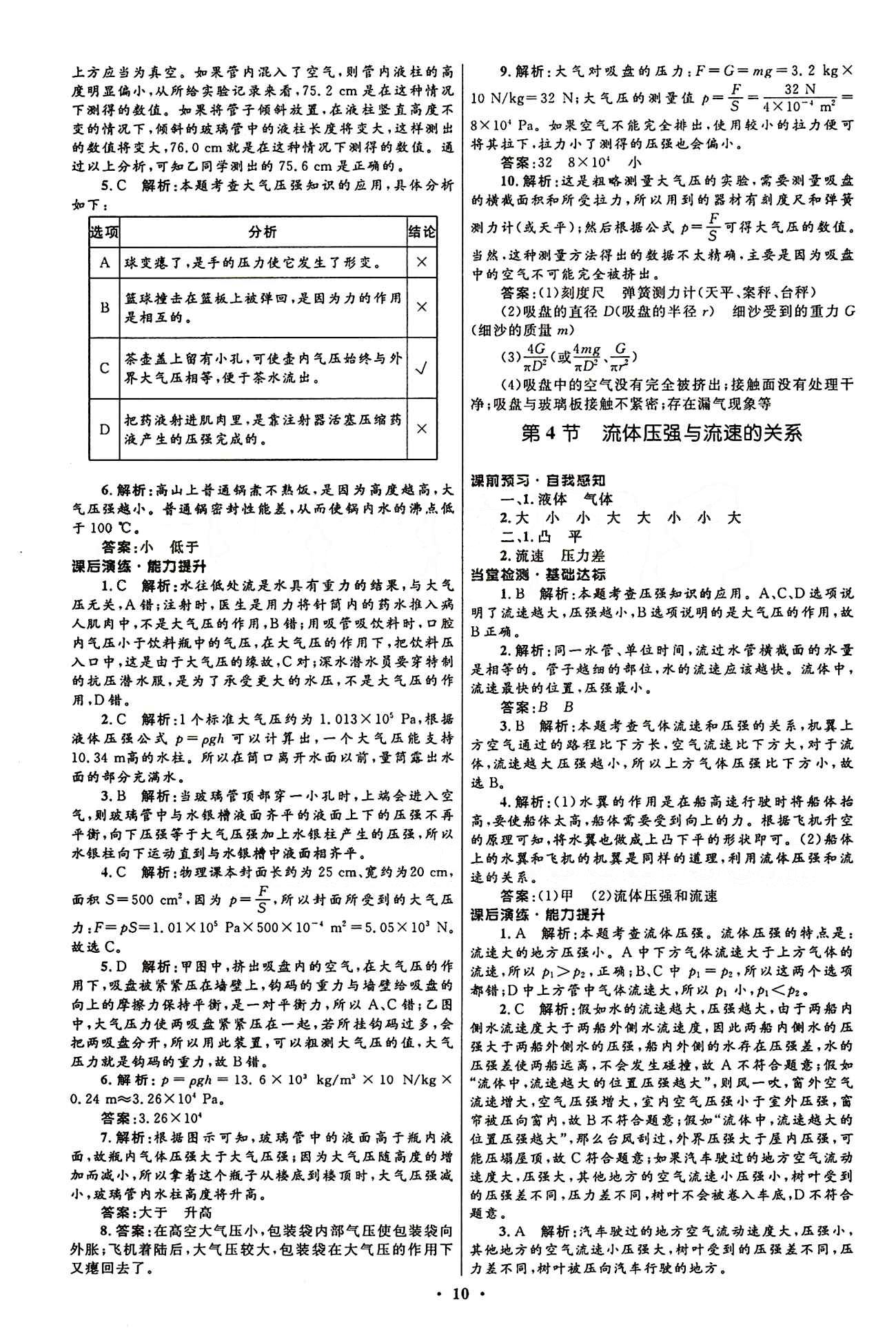 2015志鴻優(yōu)化初中同步測控全優(yōu)設(shè)計八年級下物理知識出版社 第九章　壓強 [4]