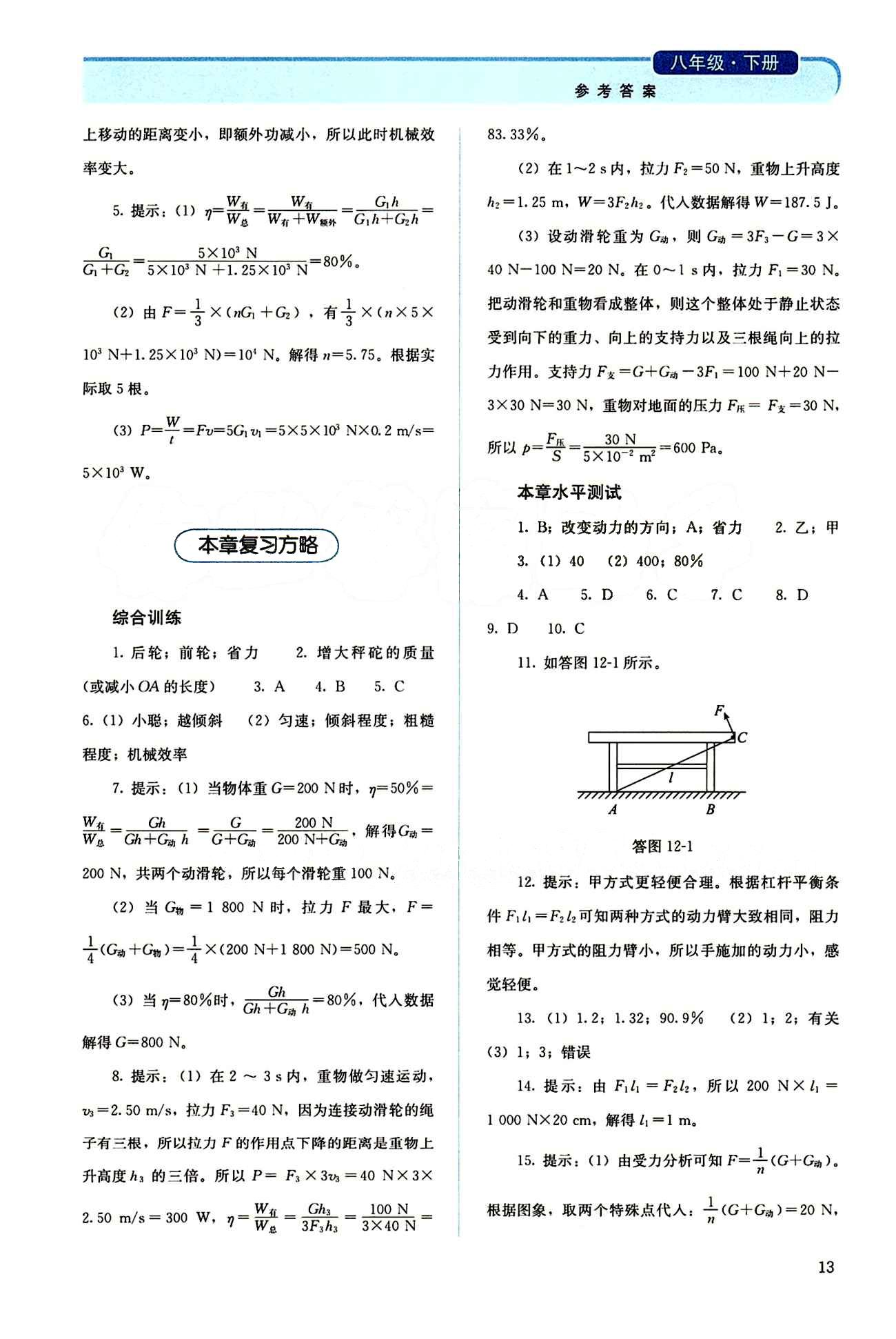 2015 人教金學(xué)典同步解析與測評八年級下冊物理人教版 第十二章　簡單機(jī)械 [2]