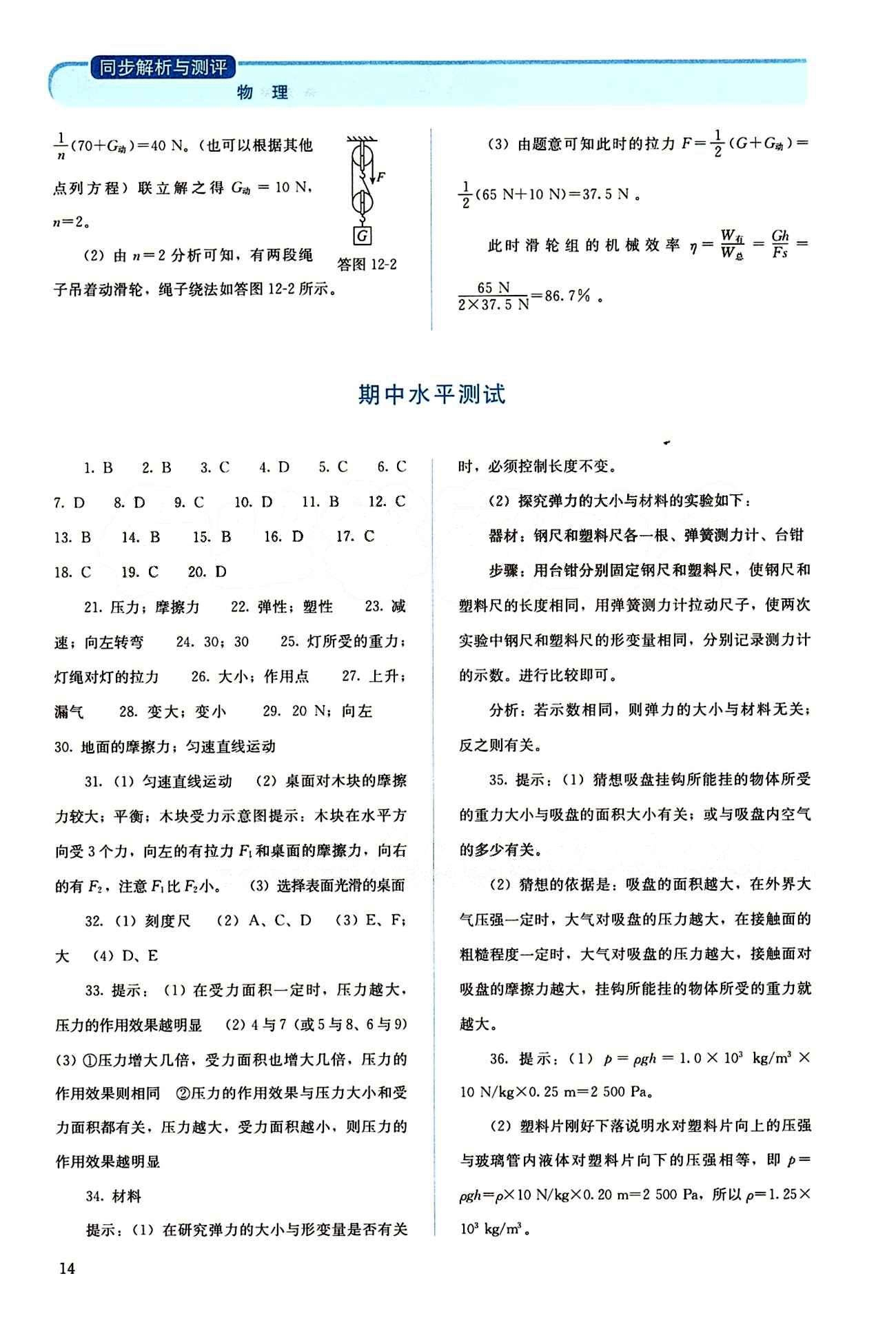 2015 人教金學(xué)典同步解析與測(cè)評(píng)八年級(jí)下冊(cè)物理人教版 第十二章　簡(jiǎn)單機(jī)械 [3]