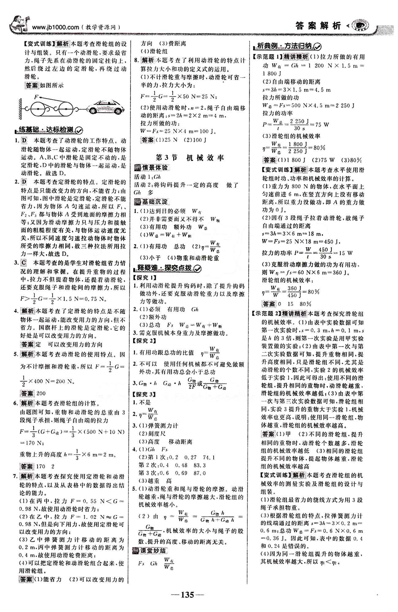 2015最新版 世紀(jì)金榜 金榜學(xué)案八年級(jí)下物理浙江科學(xué)技術(shù)出版社 第十二章　簡(jiǎn)單機(jī)械 [3]