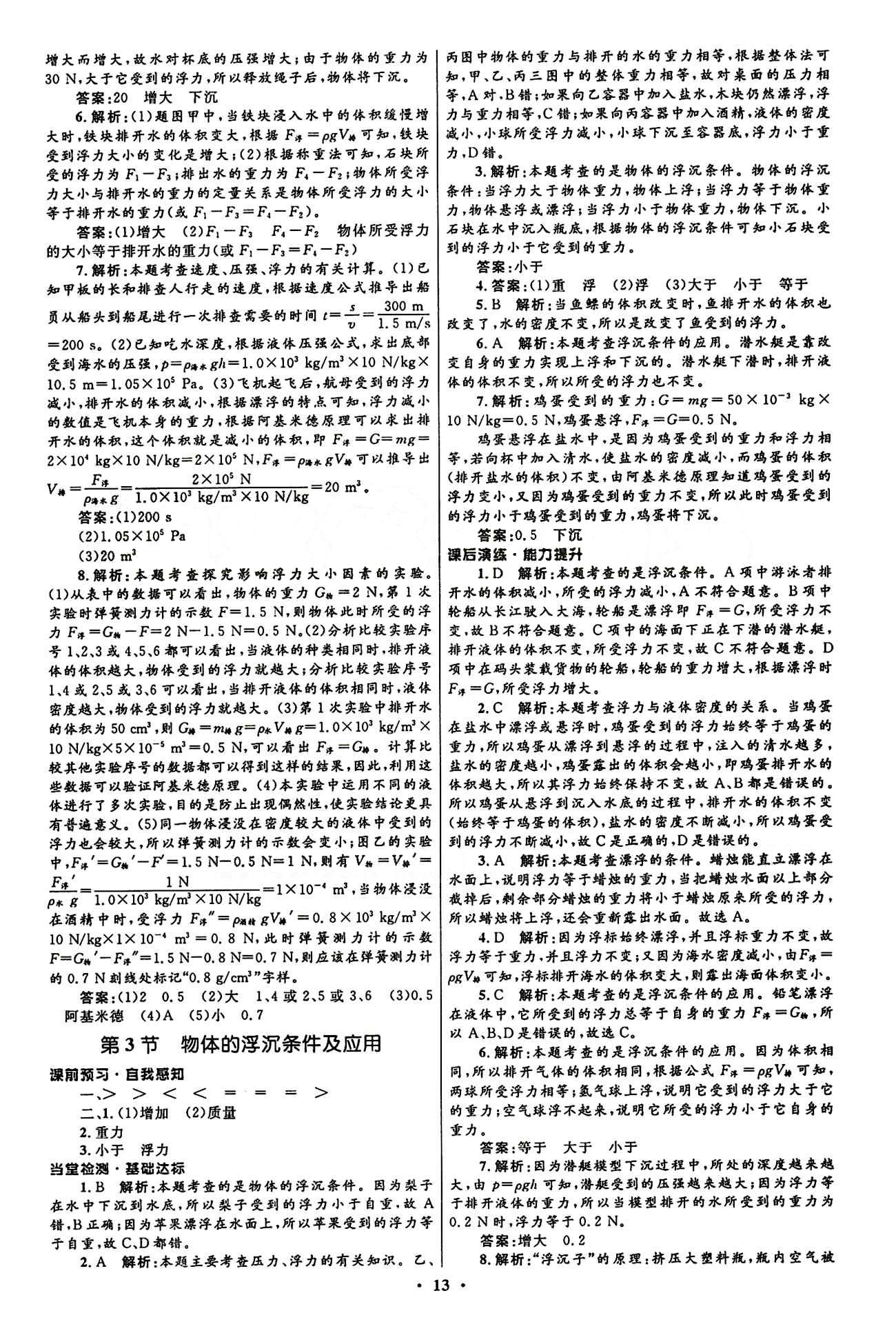 2015志鴻優(yōu)化初中同步測控全優(yōu)設計八年級下物理知識出版社 第十章　浮力 [3]