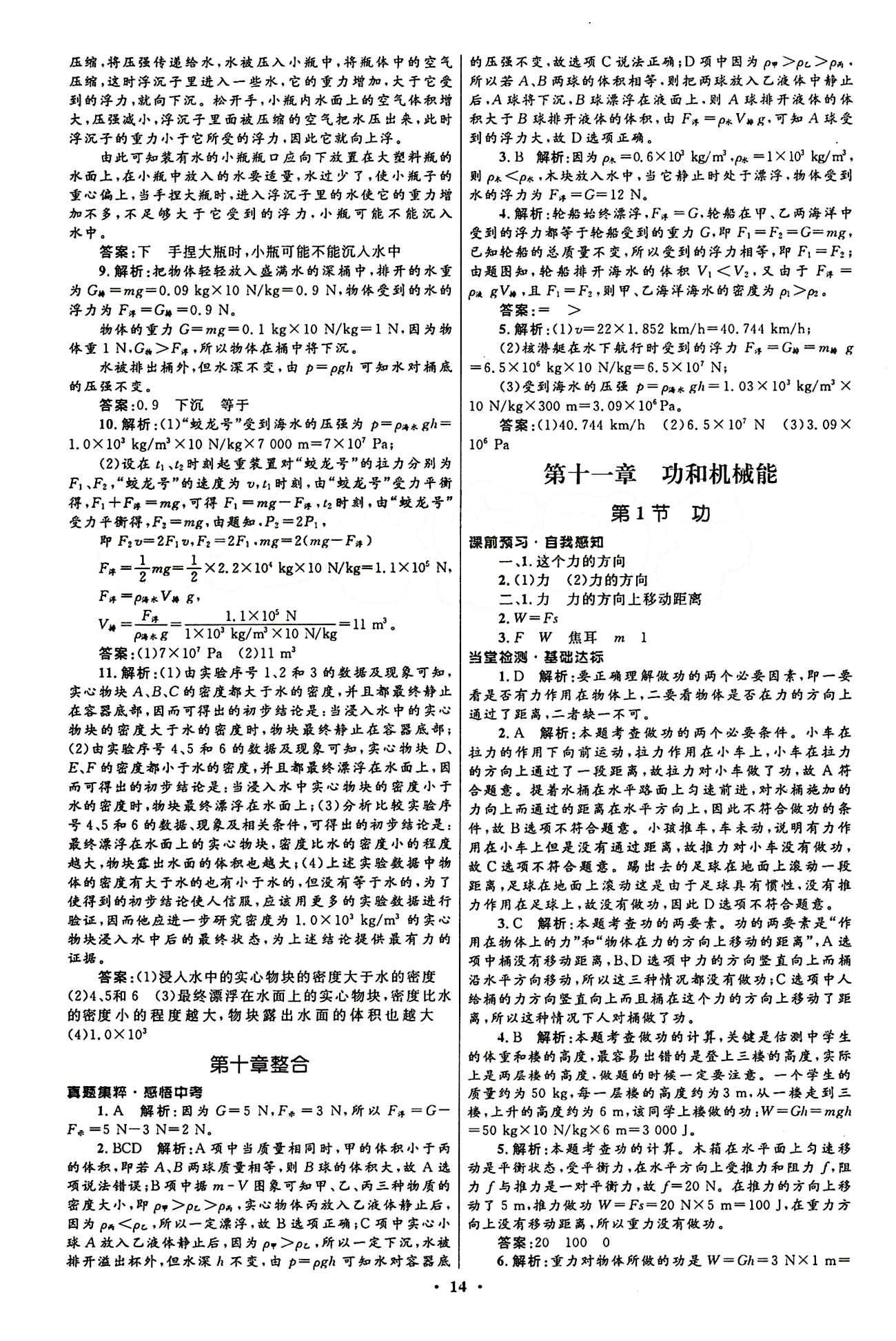 2015志鴻優(yōu)化初中同步測控全優(yōu)設計八年級下物理知識出版社 第十一章　功和機械能 [1]