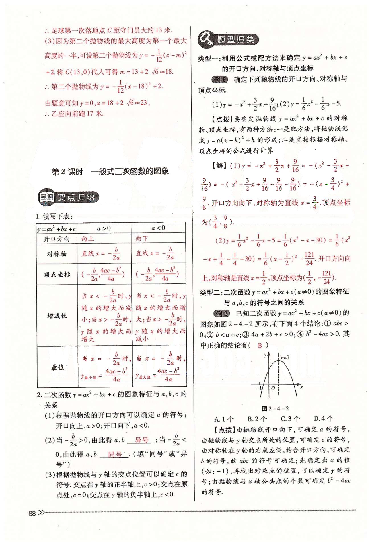 2015年一課一練創(chuàng)新練習九年級數(shù)學全一冊人教版 下冊 第二章 二次函數(shù) [8]