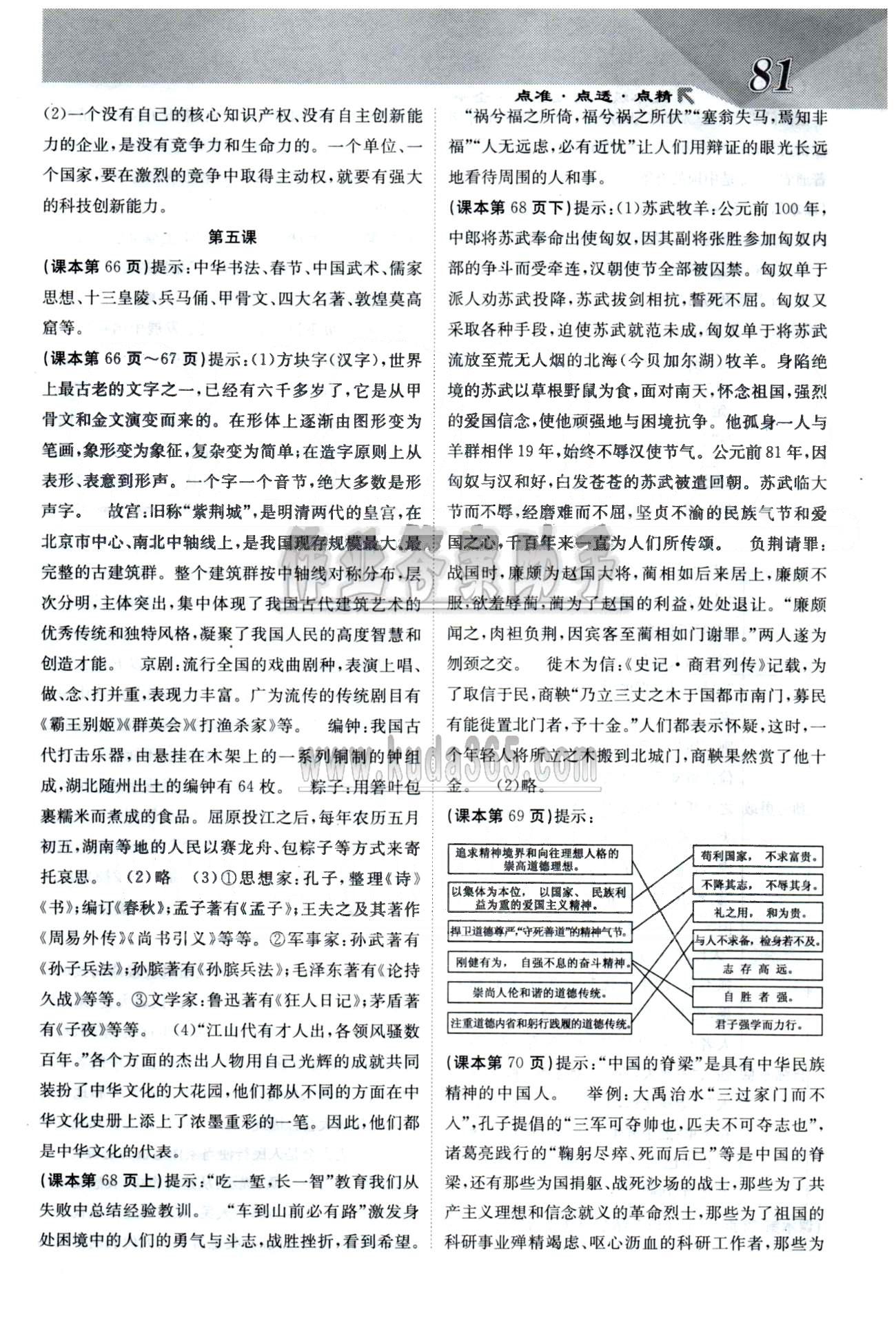 課堂點(diǎn)睛九年級(jí)全政治希望出版社 教材答案1-2單元 [7]