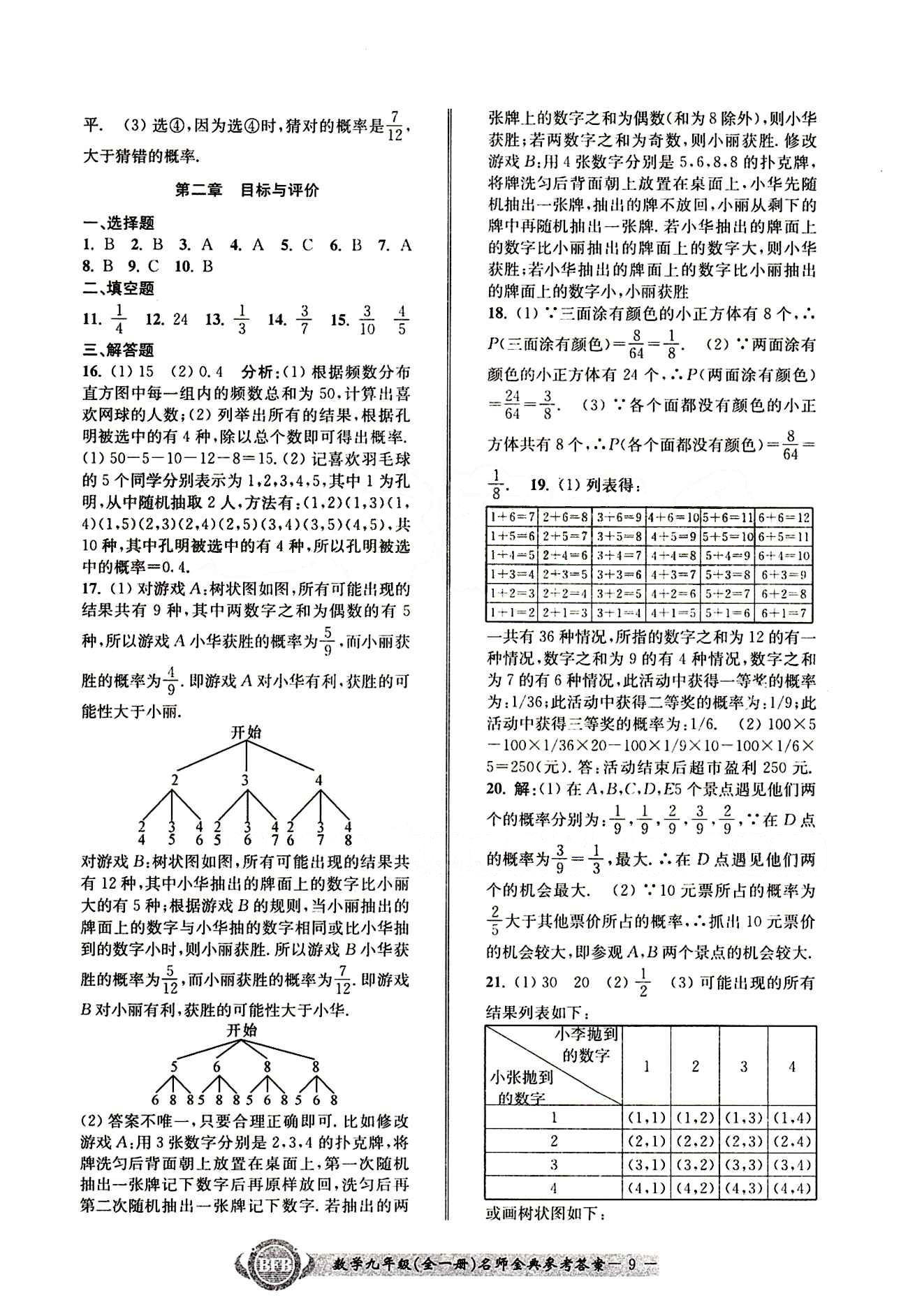 2015名師金典九年級(jí)全數(shù)學(xué)云南科技出版社 第二章 [4]