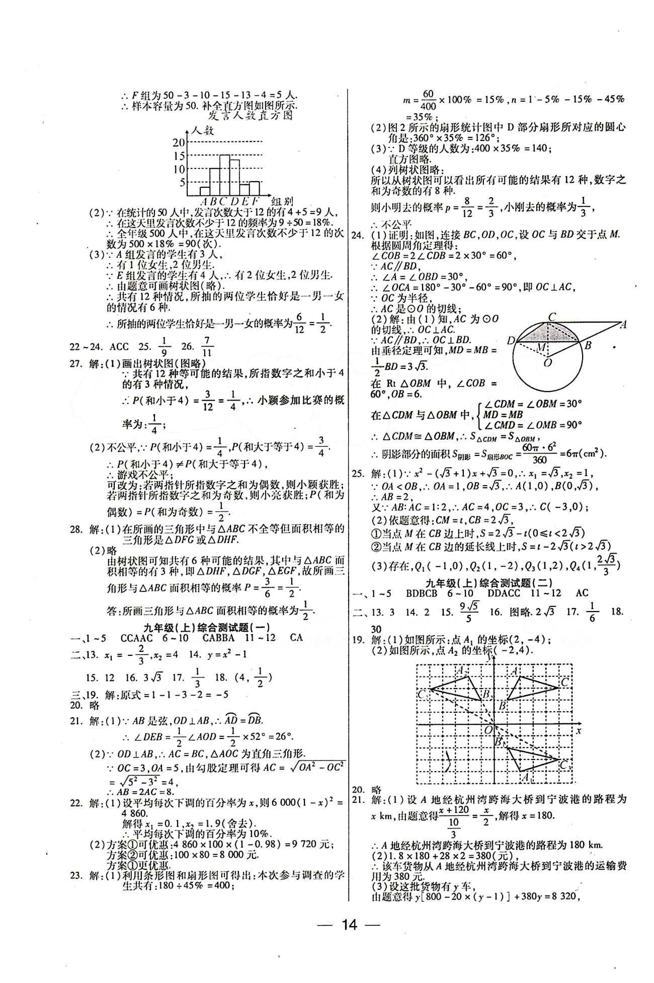 教材首選 銜接教材 學(xué)期復(fù)習(xí)九年級(jí)全數(shù)學(xué)吉林教育出版社 參考答案 [6]