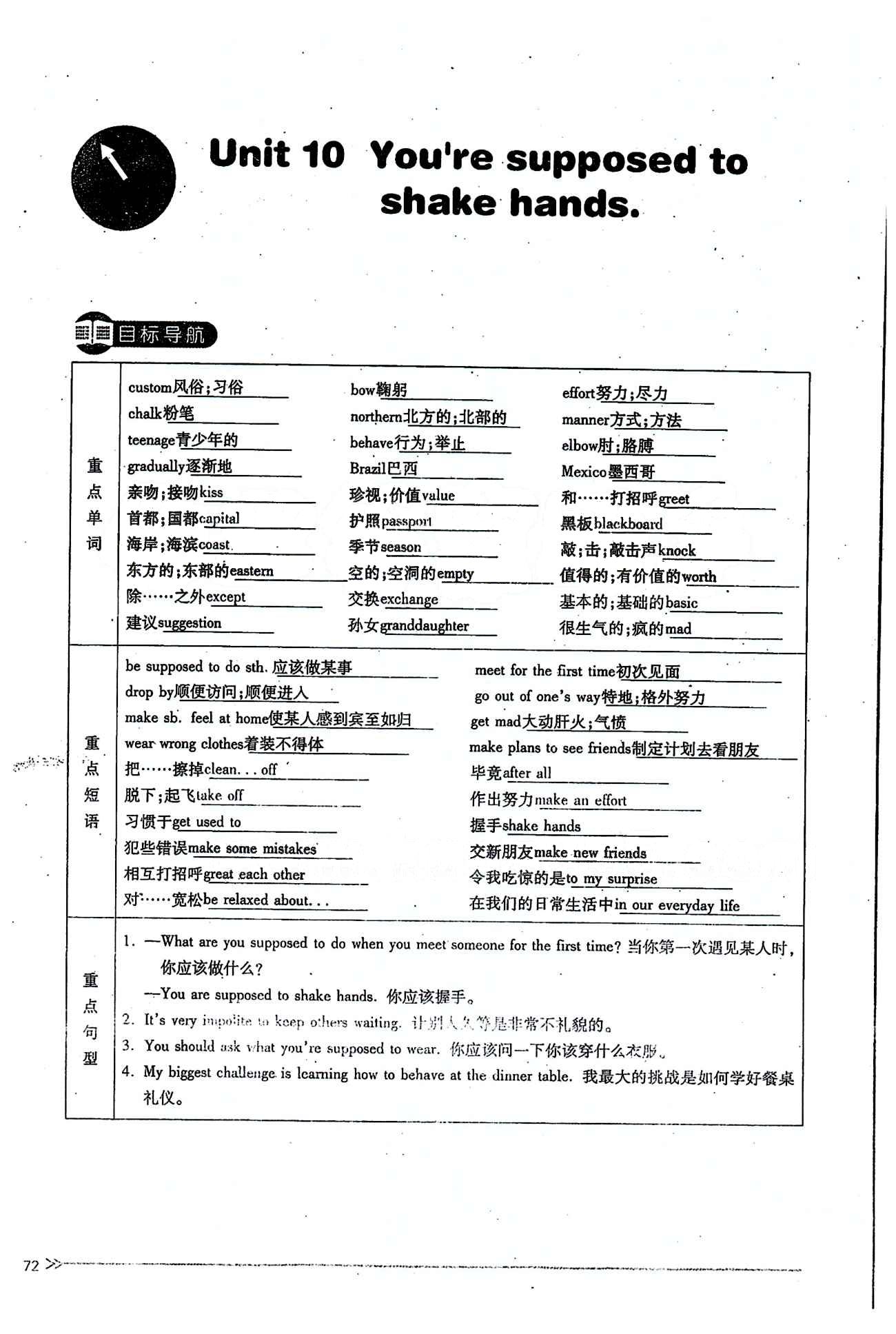 一课一练创新练习九年级全英语江西人民出版社 Unit 10 [1]