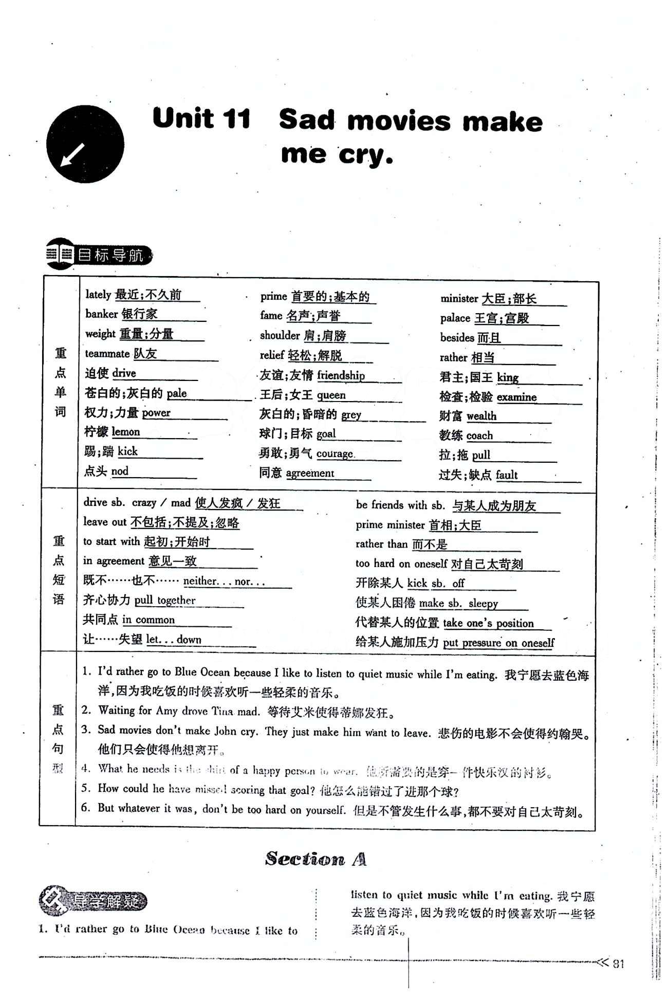 一課一練創(chuàng)新練習九年級全英語江西人民出版社 Unit 11 [1]