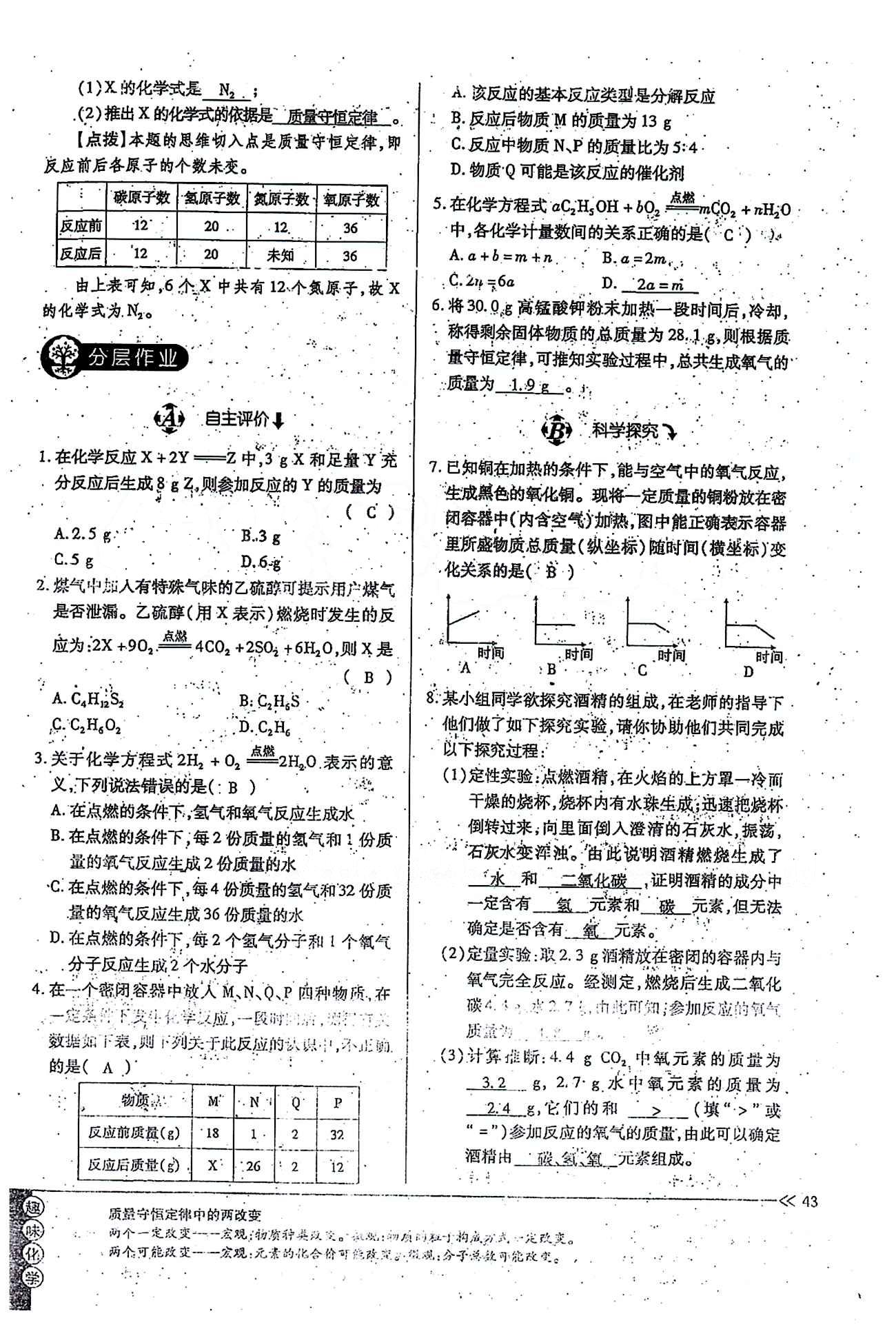 一课一练创新练习九年级全化学江西人民出版社 第五单元 [3]