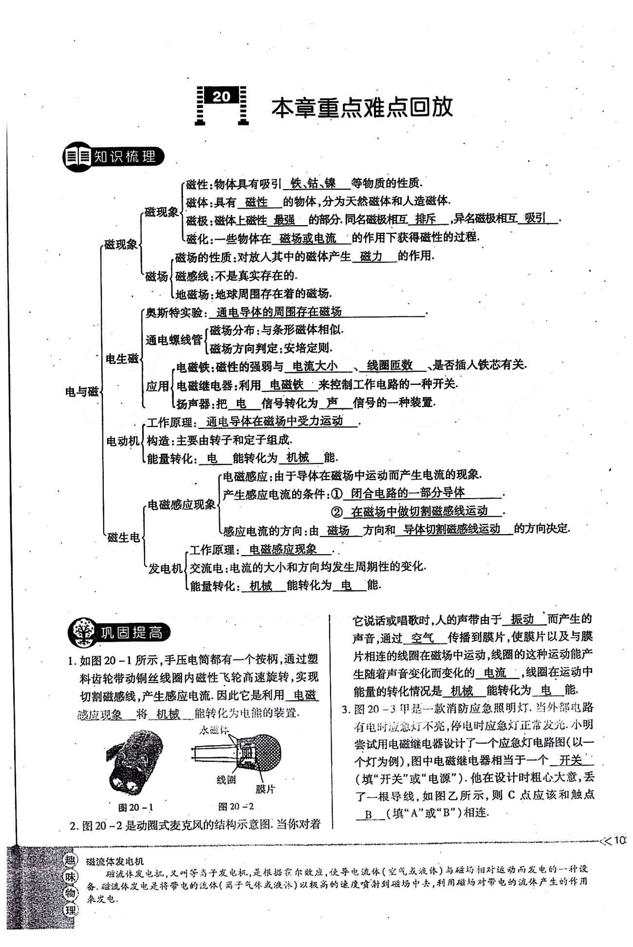 一課一練創(chuàng)新練習(xí)九年級全物理江西人民出版社 第二十章　電與磁 [14]