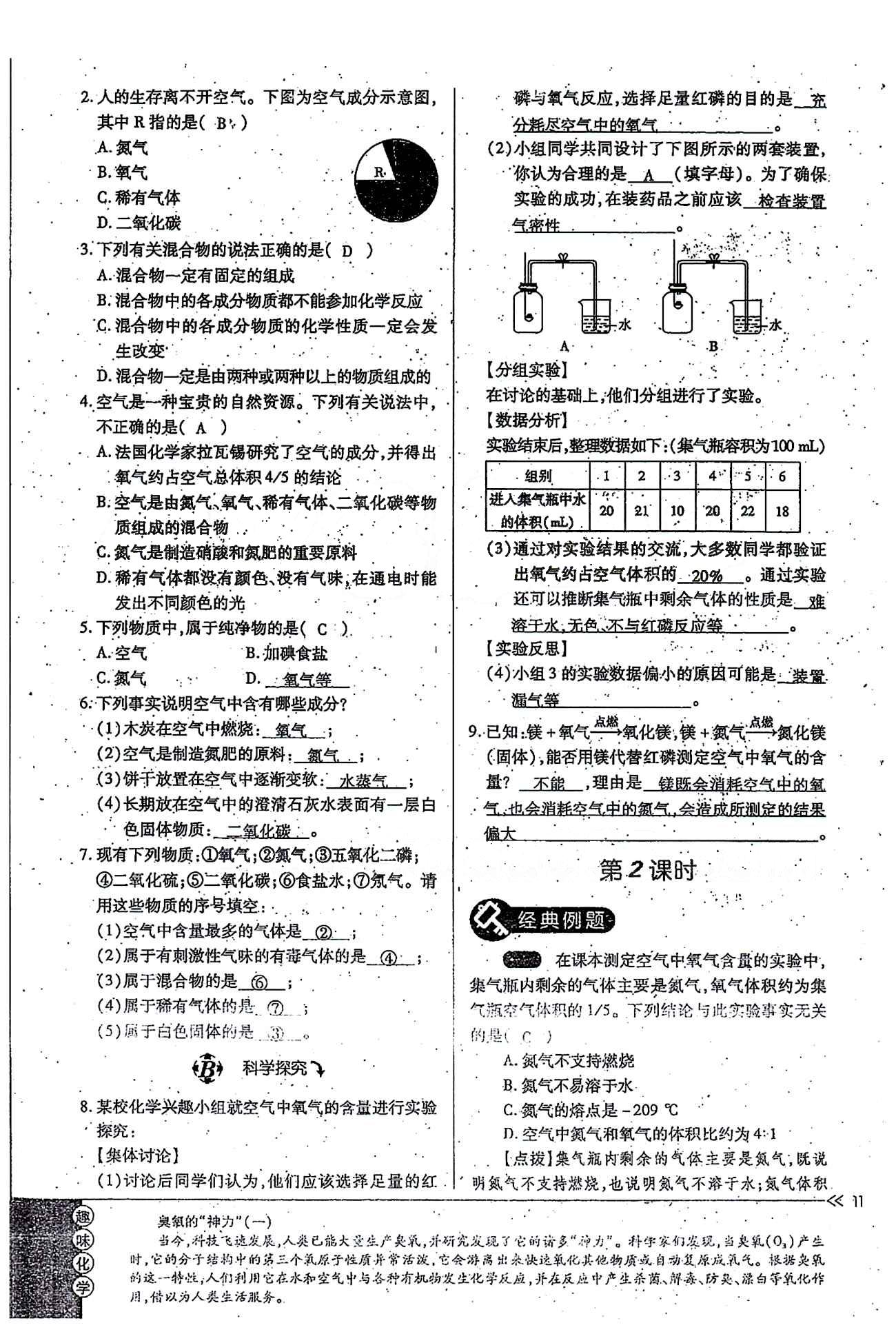 一課一練創(chuàng)新練習(xí)九年級(jí)全化學(xué)江西人民出版社 第二單元 [2]