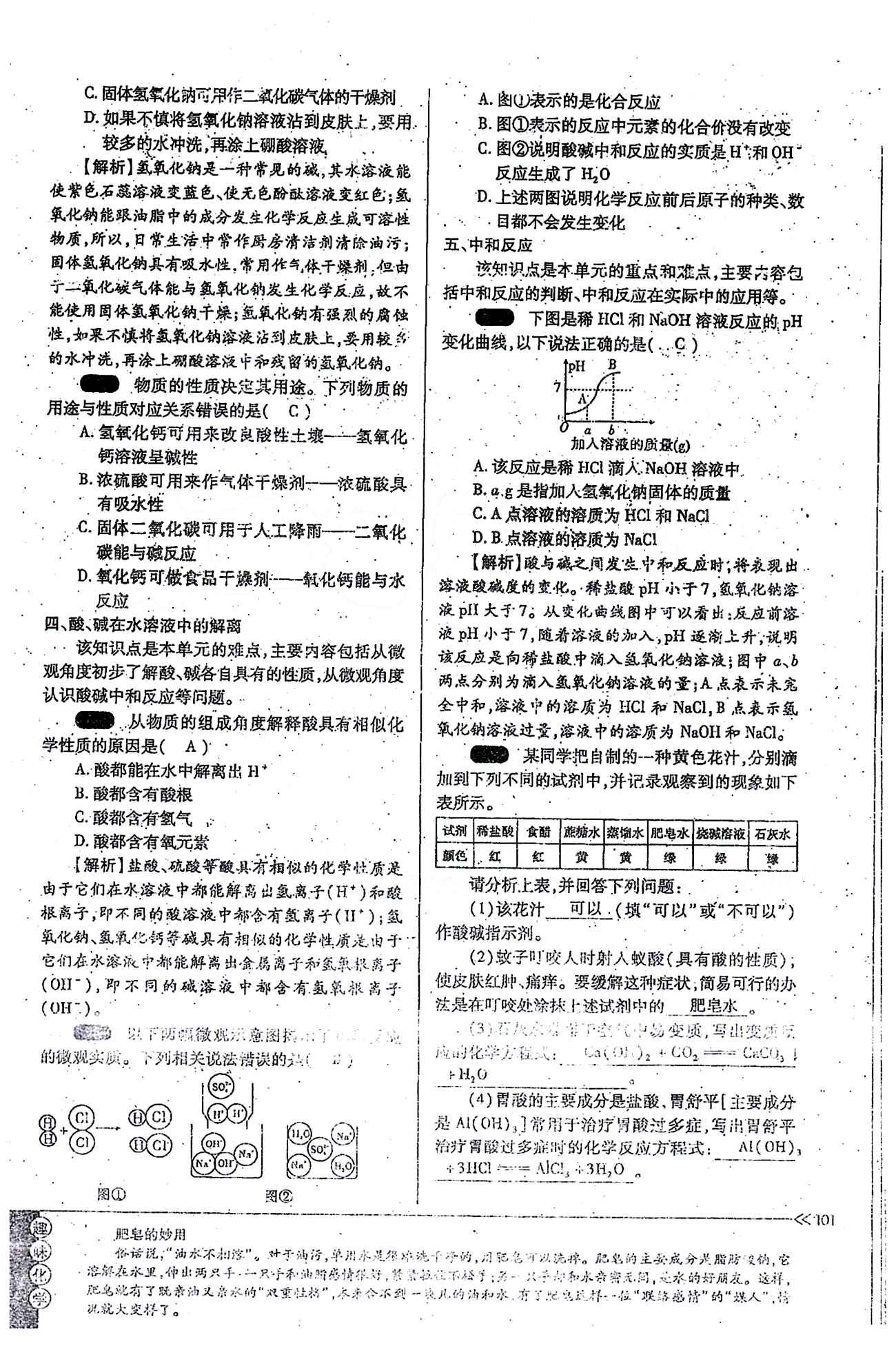 一課一練創(chuàng)新練習九年級全化學江西人民出版社 第十單元 [10]