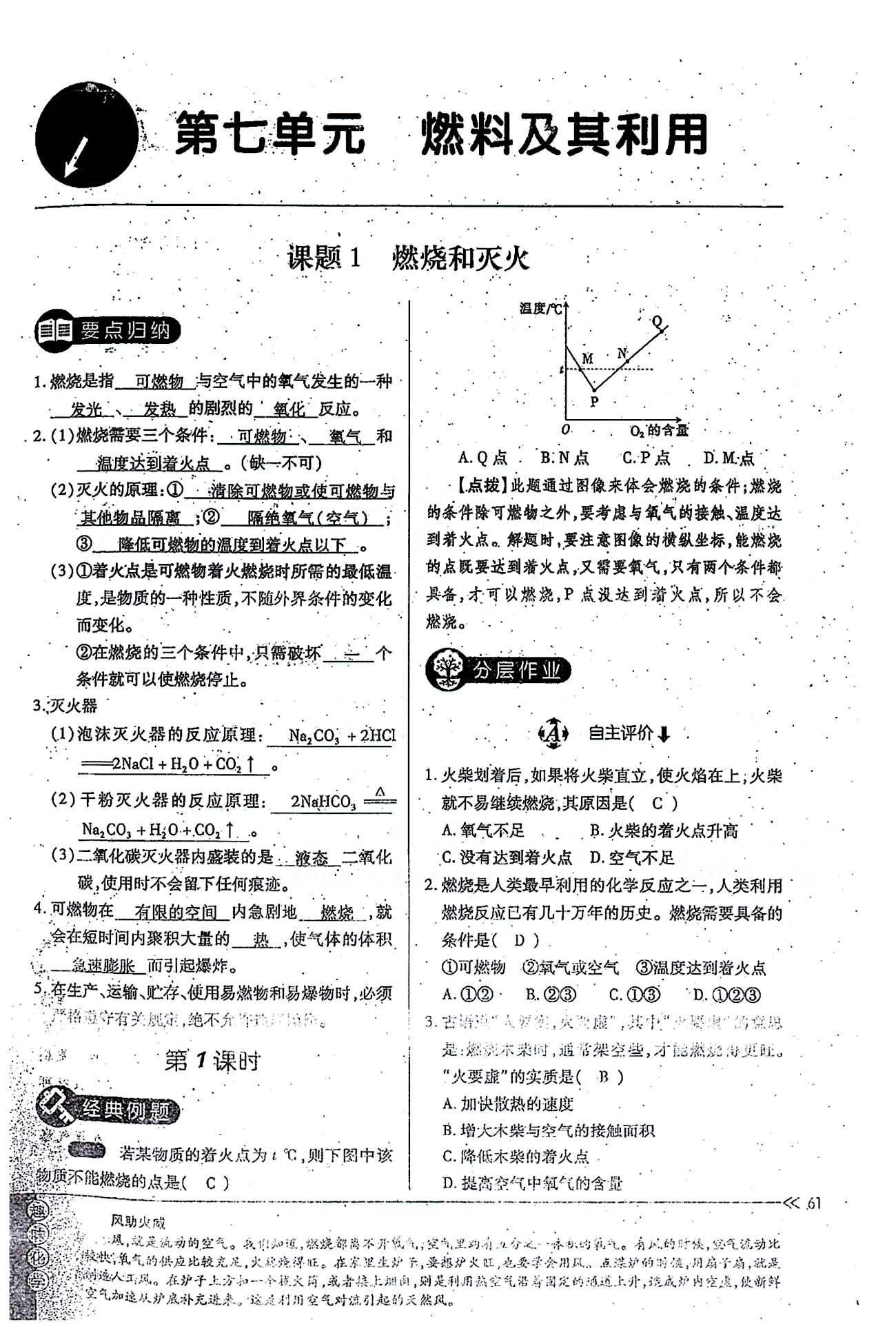 一課一練創(chuàng)新練習(xí)九年級(jí)全化學(xué)江西人民出版社 第七單元 [1]