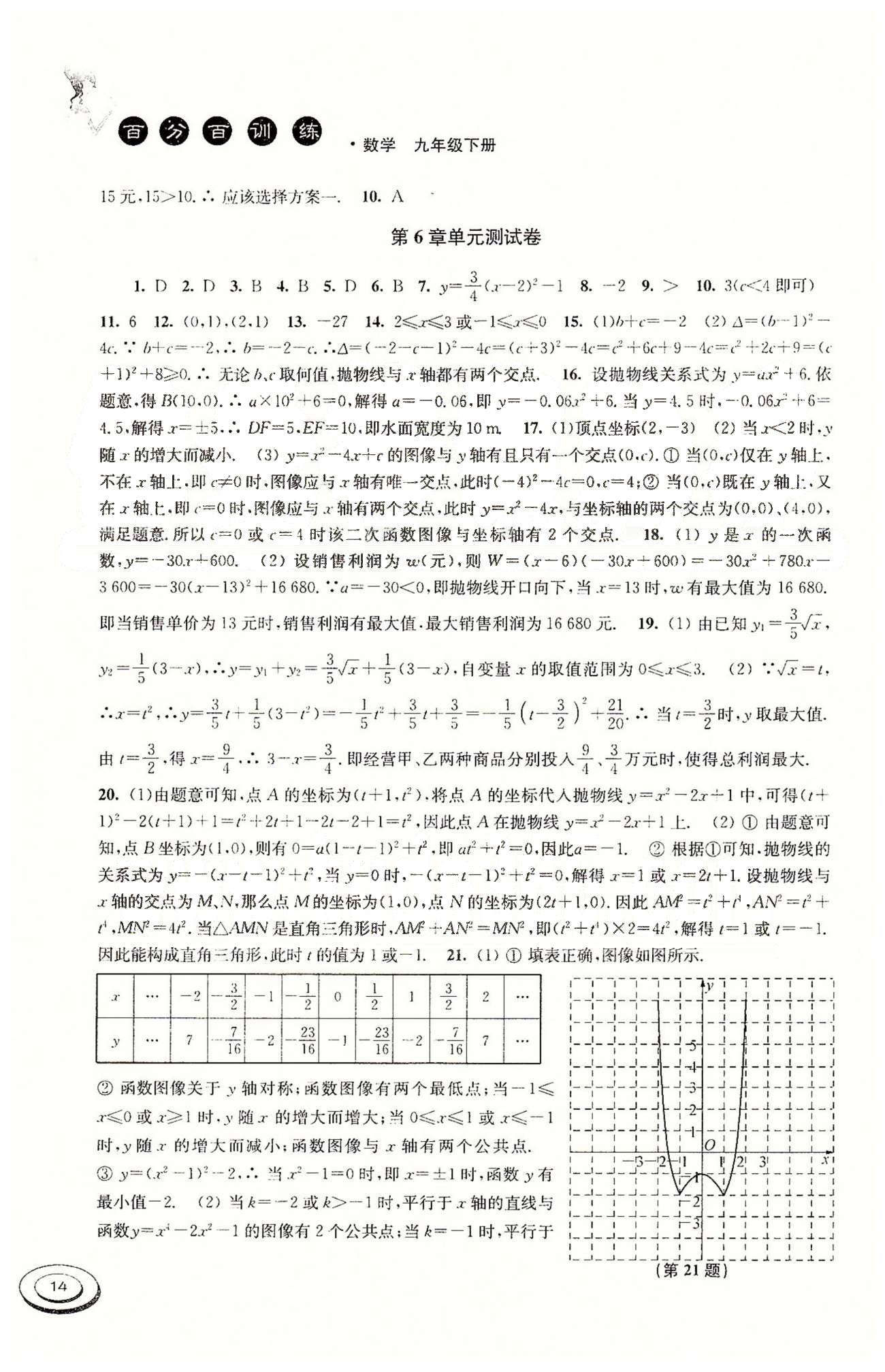 百分百訓(xùn)練九年級下數(shù)學(xué)江蘇人民出版社 單元測試卷 [1]