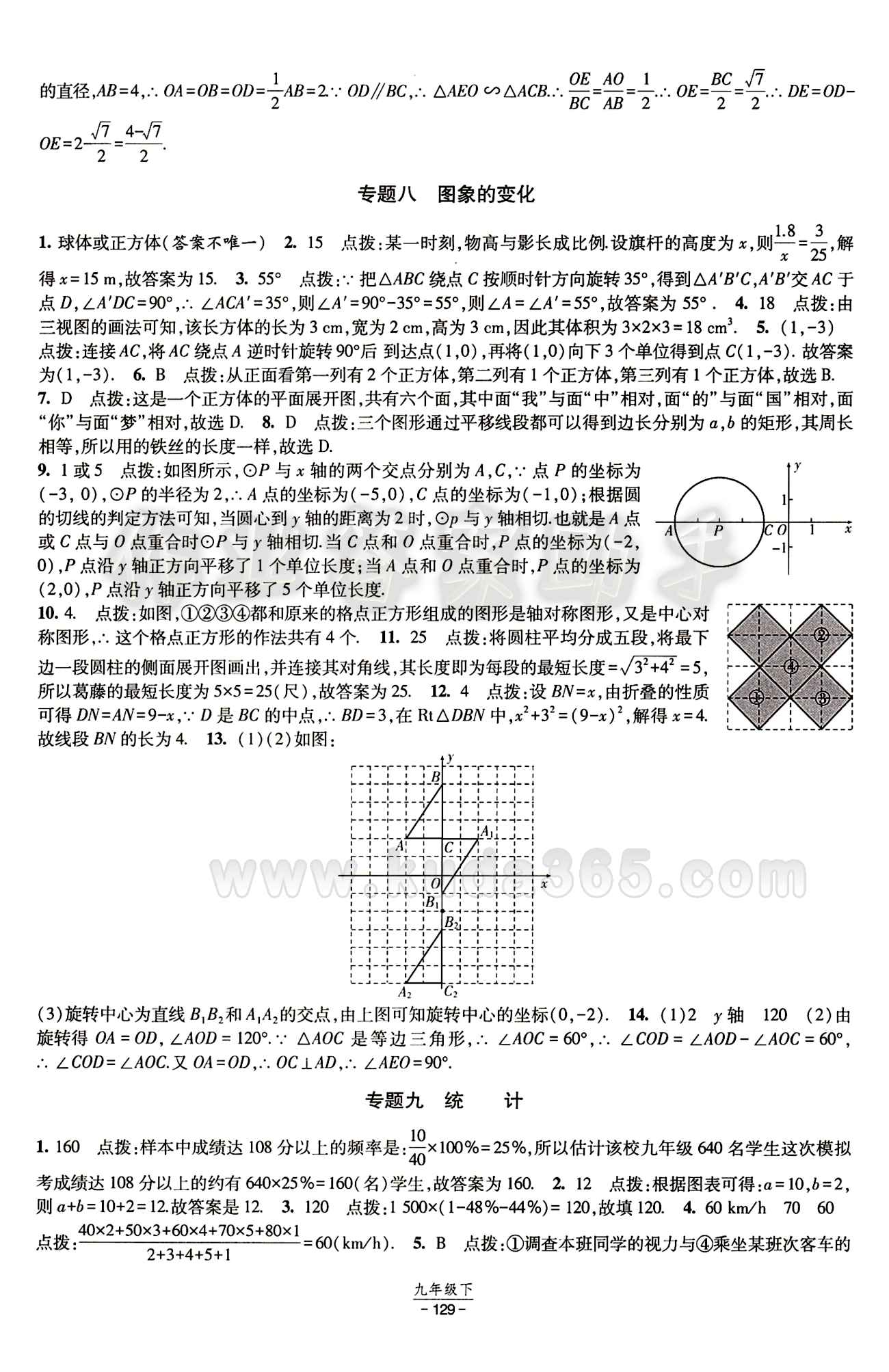 2015 經(jīng)綸學(xué)典 課時(shí)作業(yè)九年級(jí)下數(shù)學(xué)寧夏人民教育出版社 專題 [7]