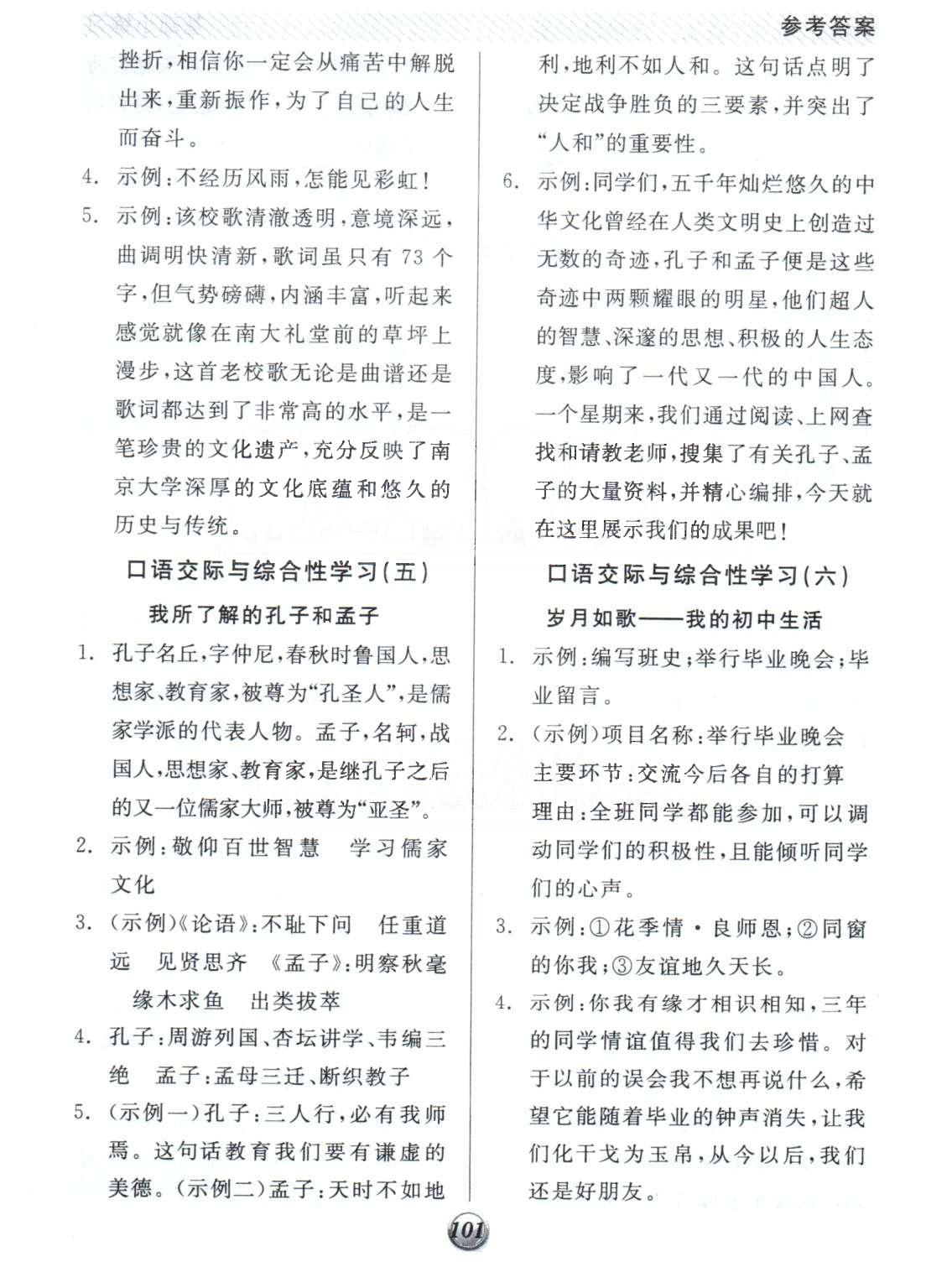 基礎(chǔ)小練習(xí)九年級下語文陽光出版社 口語綜合性學(xué)習(xí)1-6 [3]