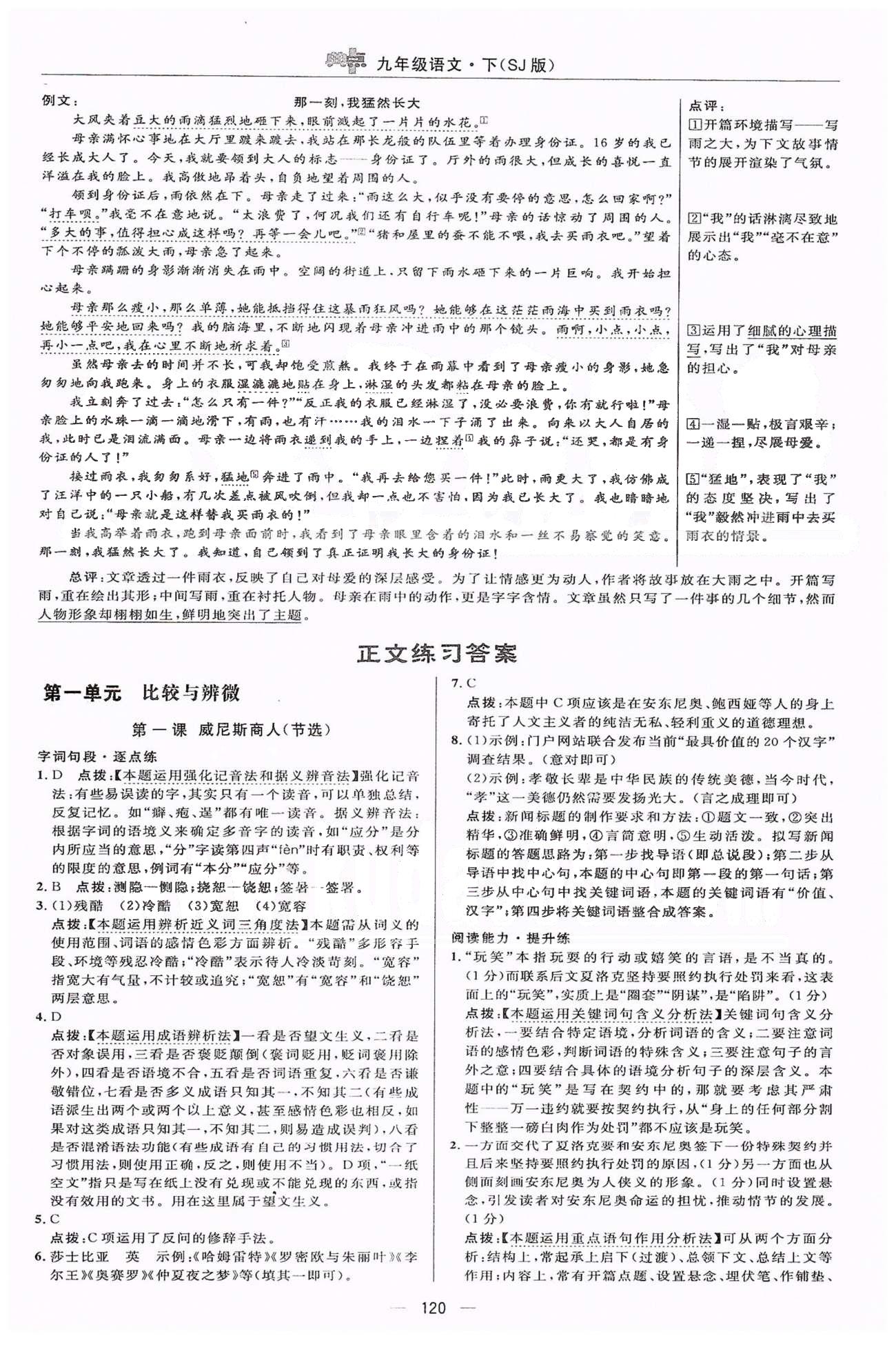 綜合應(yīng)用創(chuàng)新題典中點(diǎn)九年級下語文龍門書局 正文練習(xí) [1]