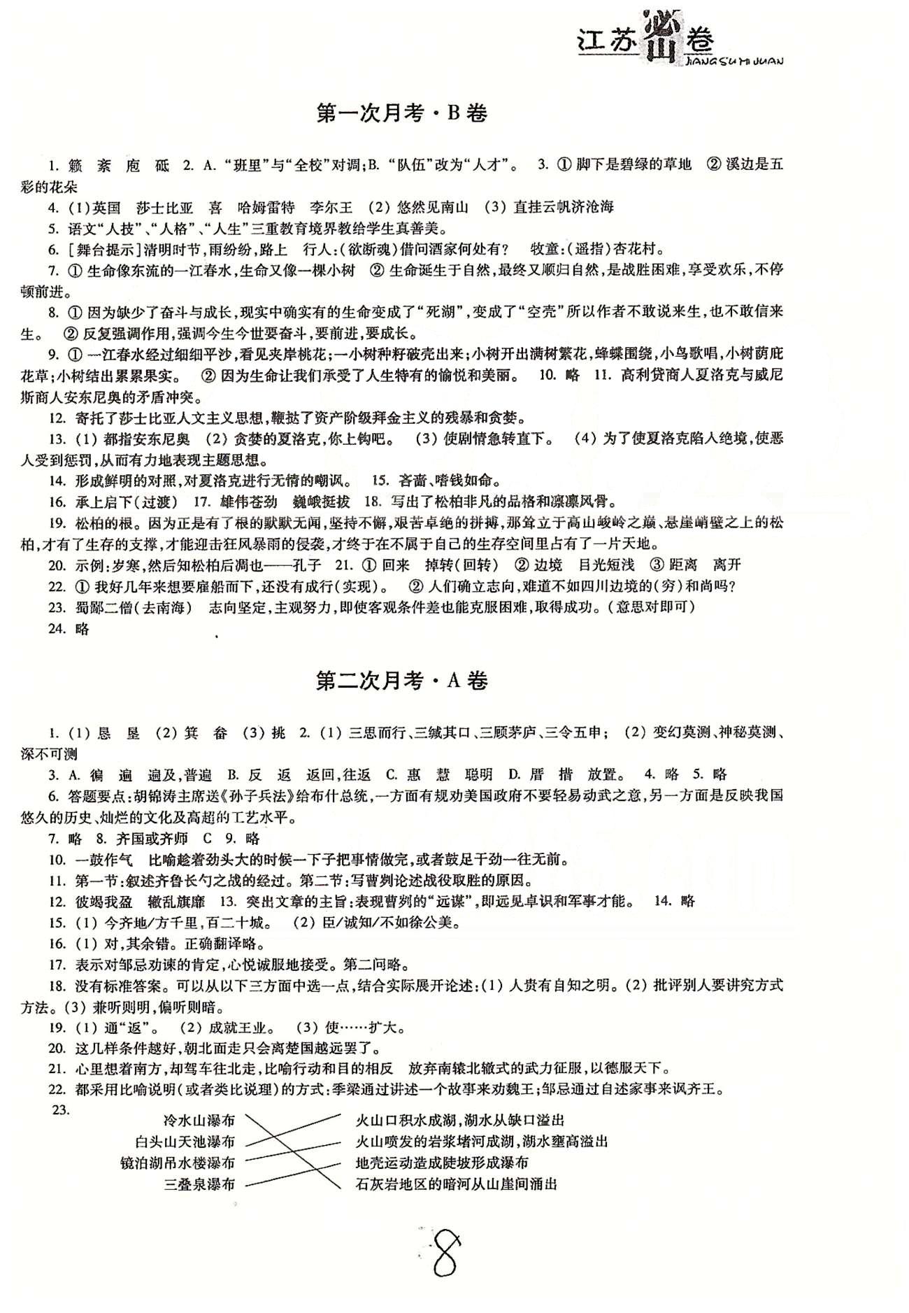 名校名师名卷江苏密卷九年级下语文东南大学出版社 第四单元-第五单元、月考 [4]