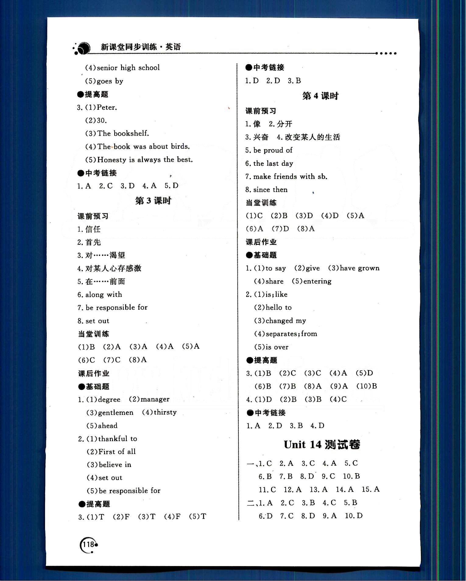 新课堂同步训练九年级下英语北京教育出版社 Unit11-14 [9]