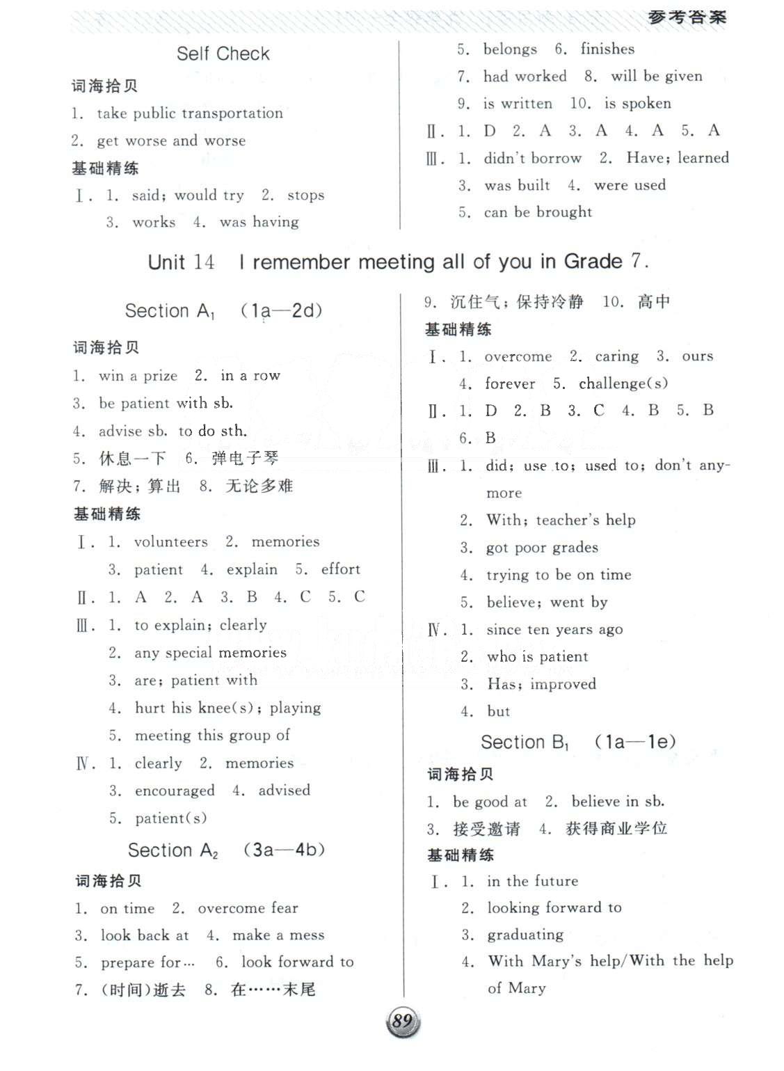 基础小练习九年级下英语阳光出版社 Unit 11-14 [5]