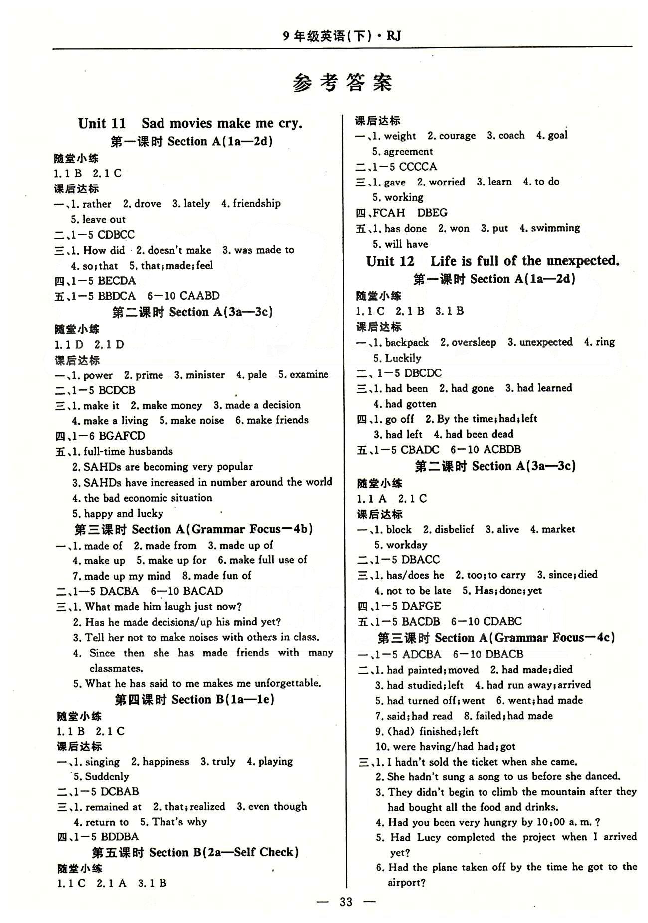 2015春 教材精析精練 高效通九年級下英語延邊教育出版社 Unit11-14 [1]