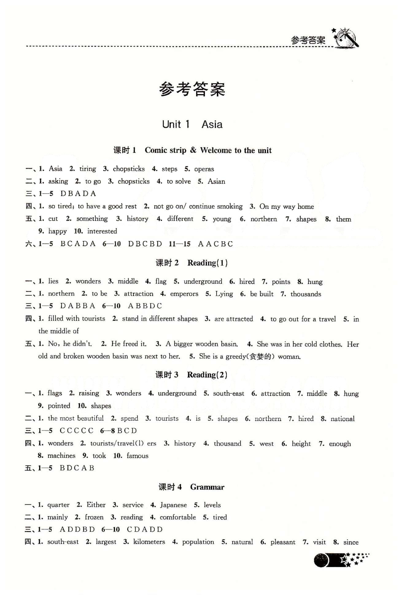 名師點撥課時作業(yè)本九年級下英語現(xiàn)代教育出版社 Unit1-Unit 2、期中測試 [1]