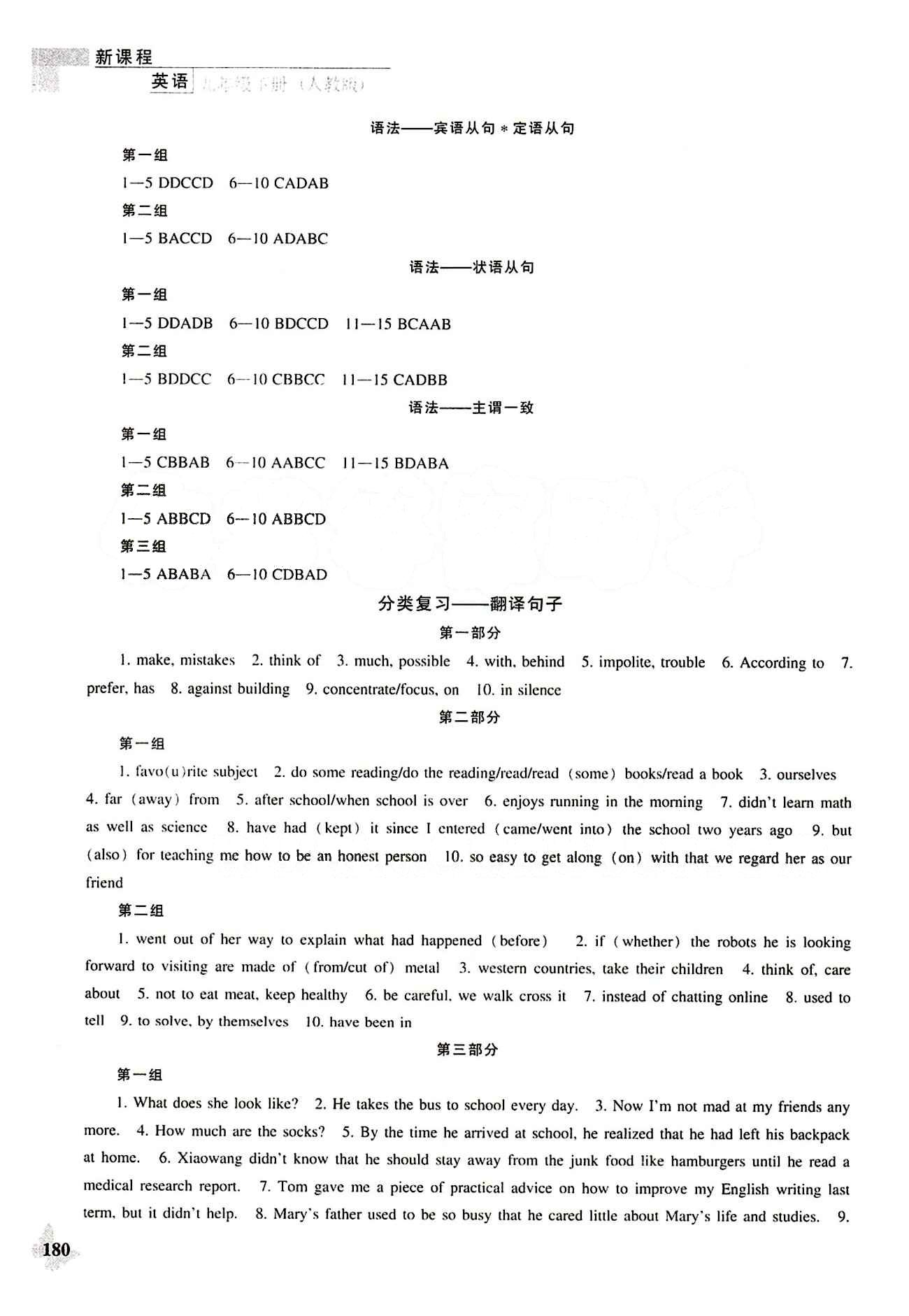 課本最新版 新課程 能力培養(yǎng)九年級(jí)下英語遼海出版社 分類復(fù)習(xí) [2]