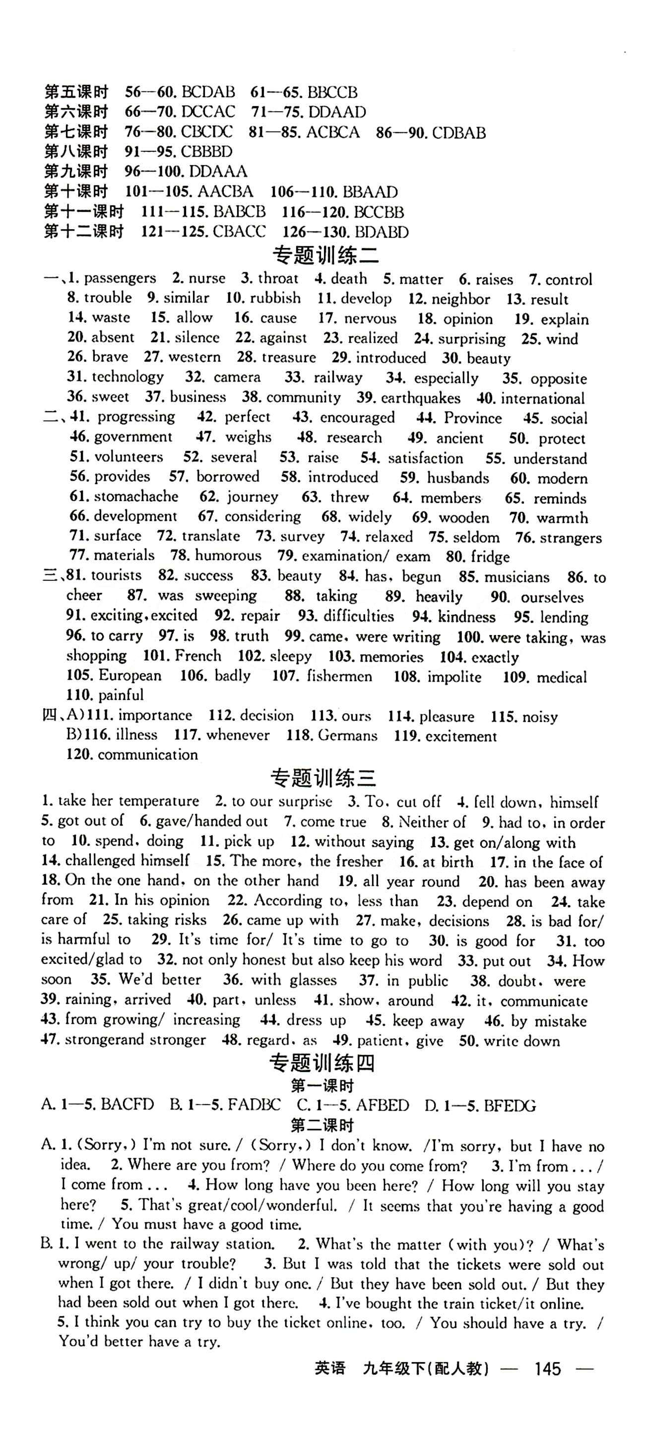 2015年四清導(dǎo)航九年級英語下冊人教版 專題訓(xùn)練 [2]