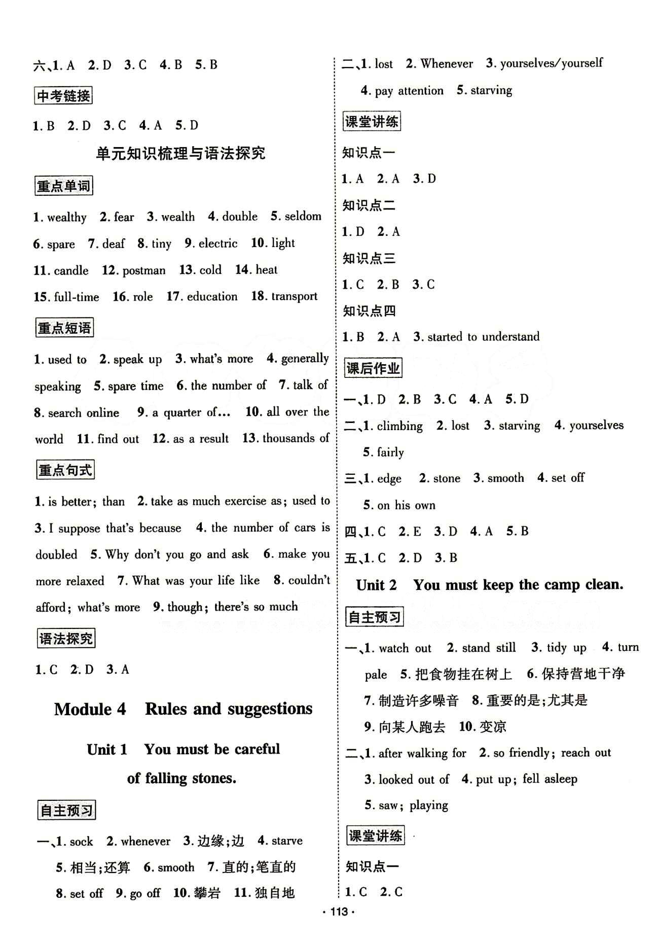 2015年 名師名題九年級下英語海南出版社 Module 4 [1]