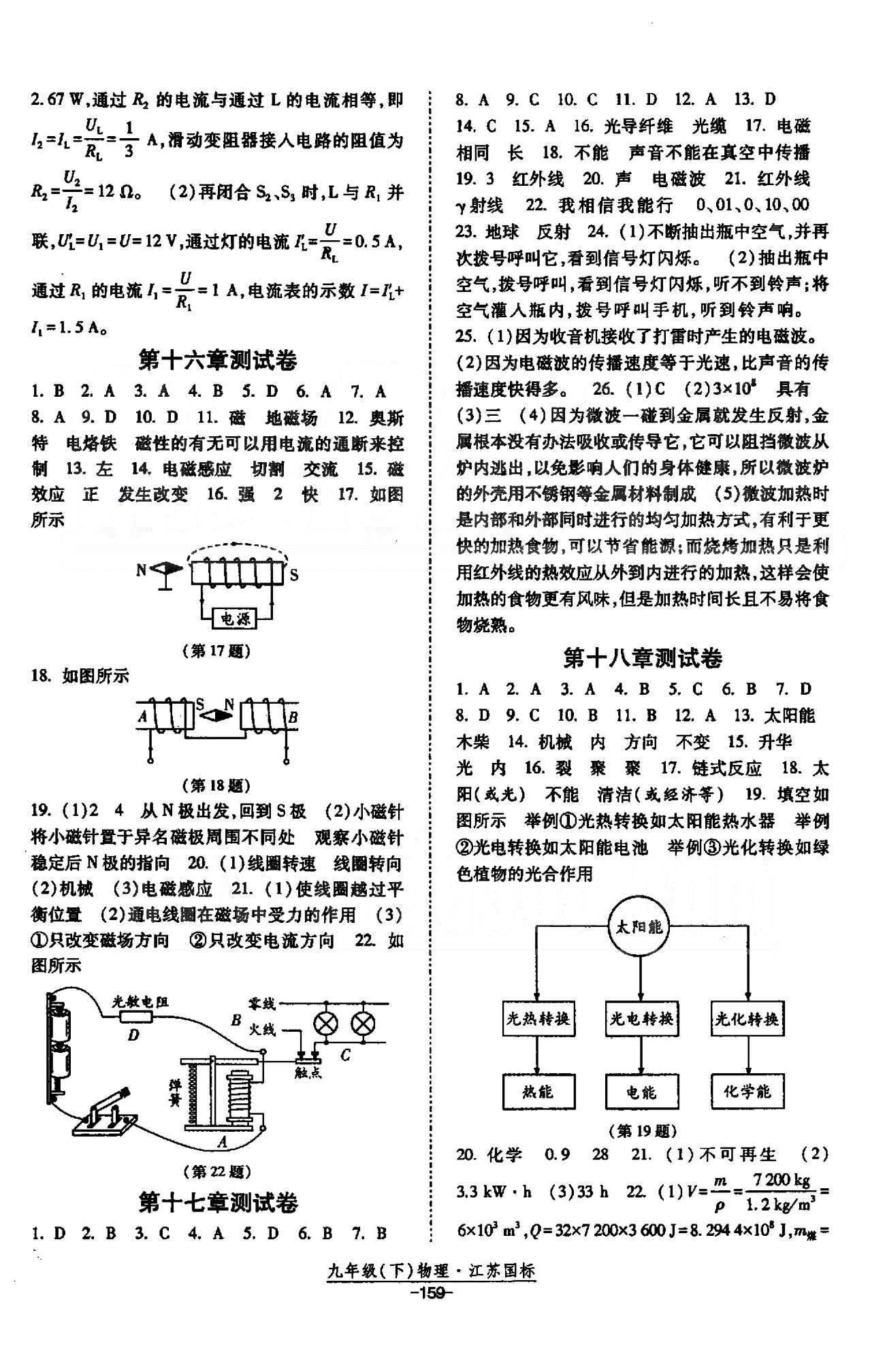 課時作業(yè) 蘇教版九年級下物理黃河出版?zhèn)髅郊瘓F 測試卷15-18 [2]