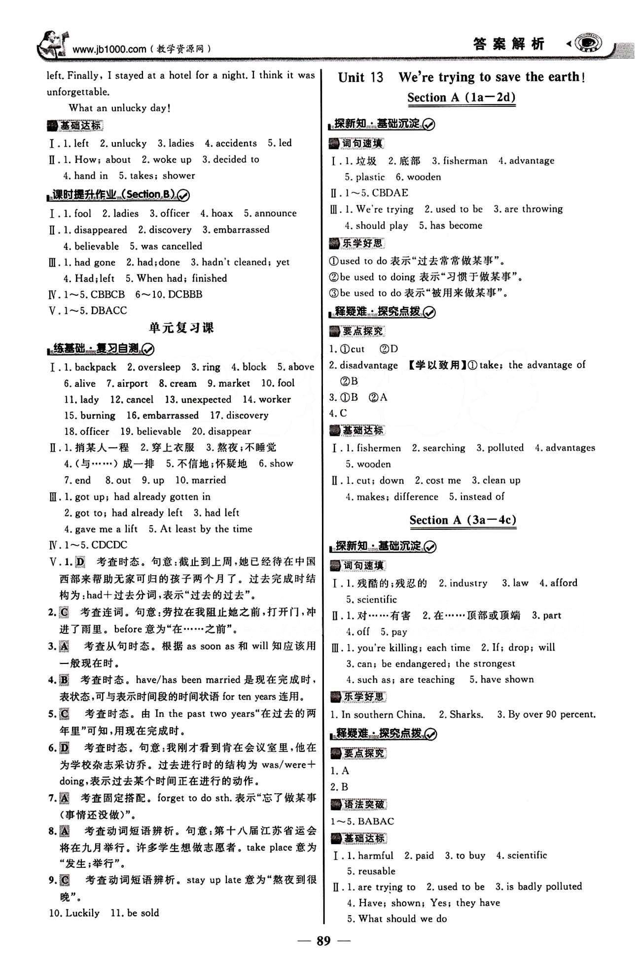 2015最版 世紀(jì)金榜 金榜學(xué)案九年級下英語浙江科學(xué)技術(shù)出版社 Unit13 [1]