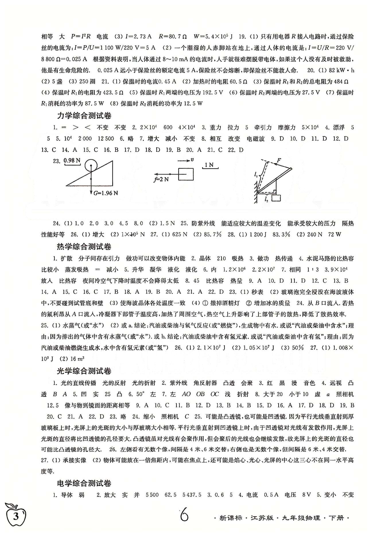 名校名師名卷江蘇密卷九年級下物理東南大學(xué)出版社 第17章-第18章、月度測評 [3]