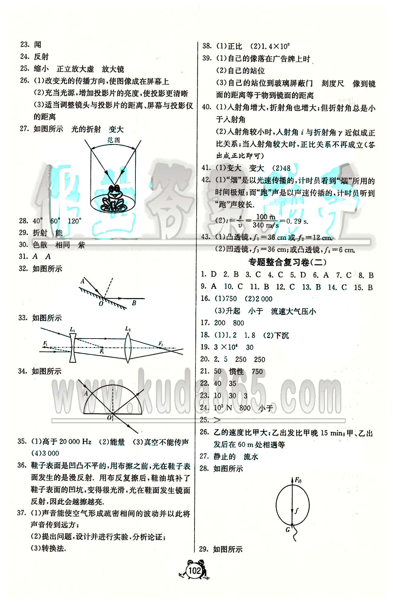 單元雙測全程提優(yōu)測評卷九年級下物理江蘇人民出版社 專題整合復(fù)習(xí)卷 [2]