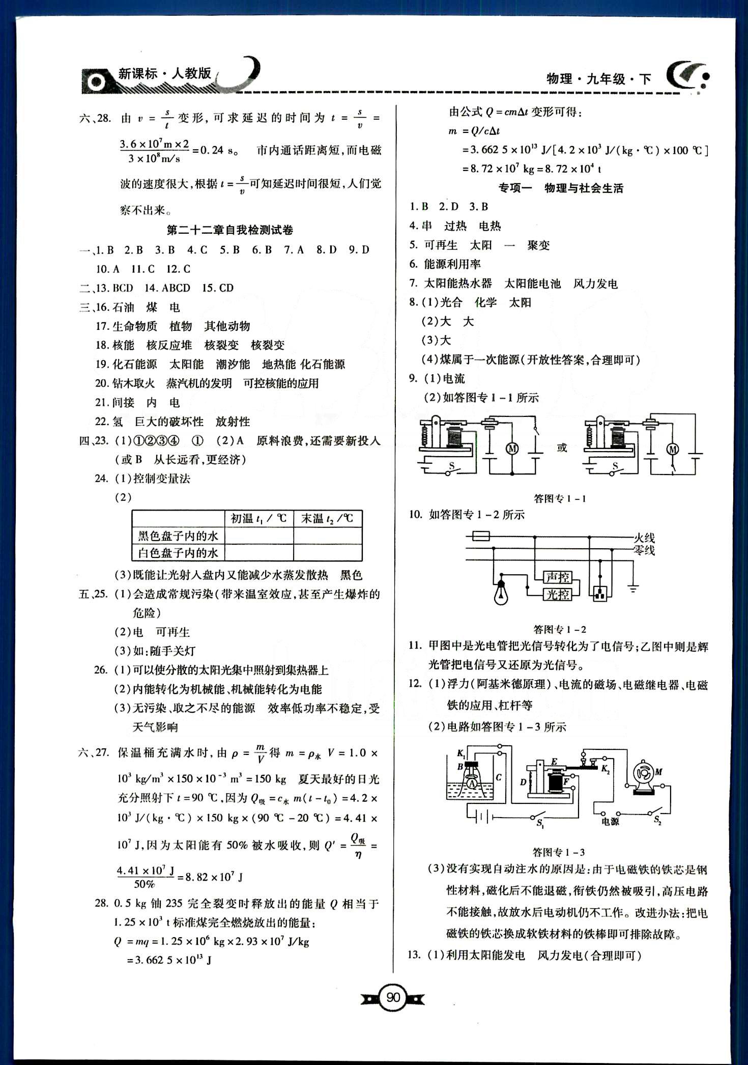 贏在新課堂九年級(jí)下物理東方出版社 自我檢查試卷 [3]