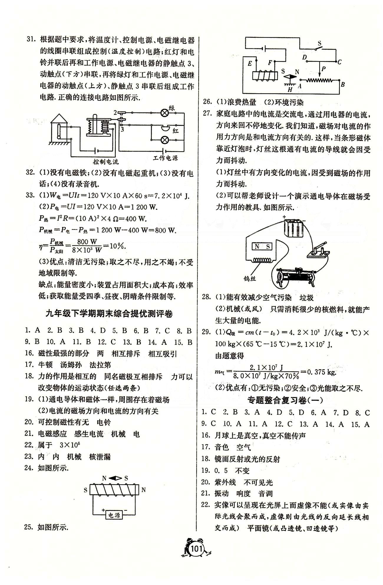 單元雙測全程提優(yōu)測評卷九年級下物理江蘇人民出版社 第十九章-第二十二章 [5]