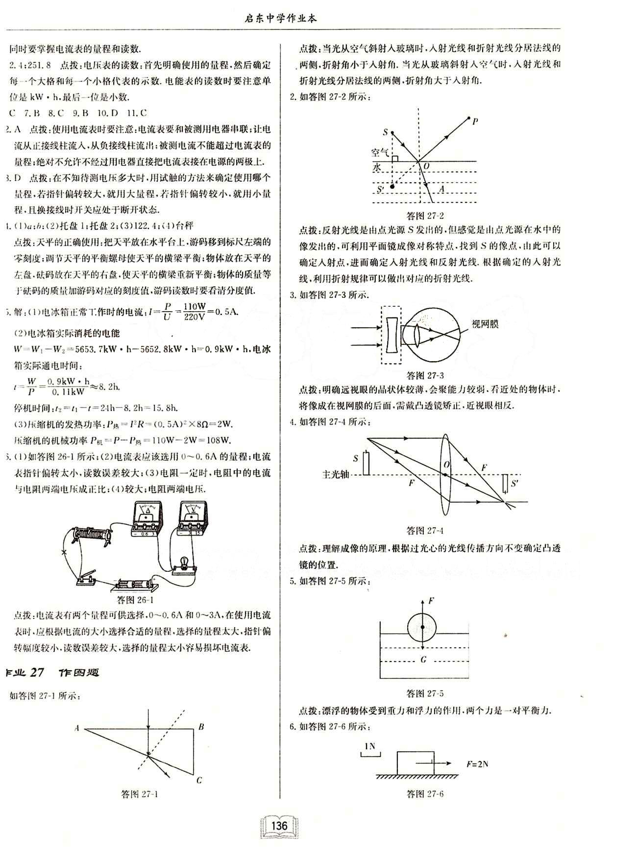 启东中学作业本 启东系列同步篇九年级下物理龙门书局 中考专题训练  专项突破 [2]